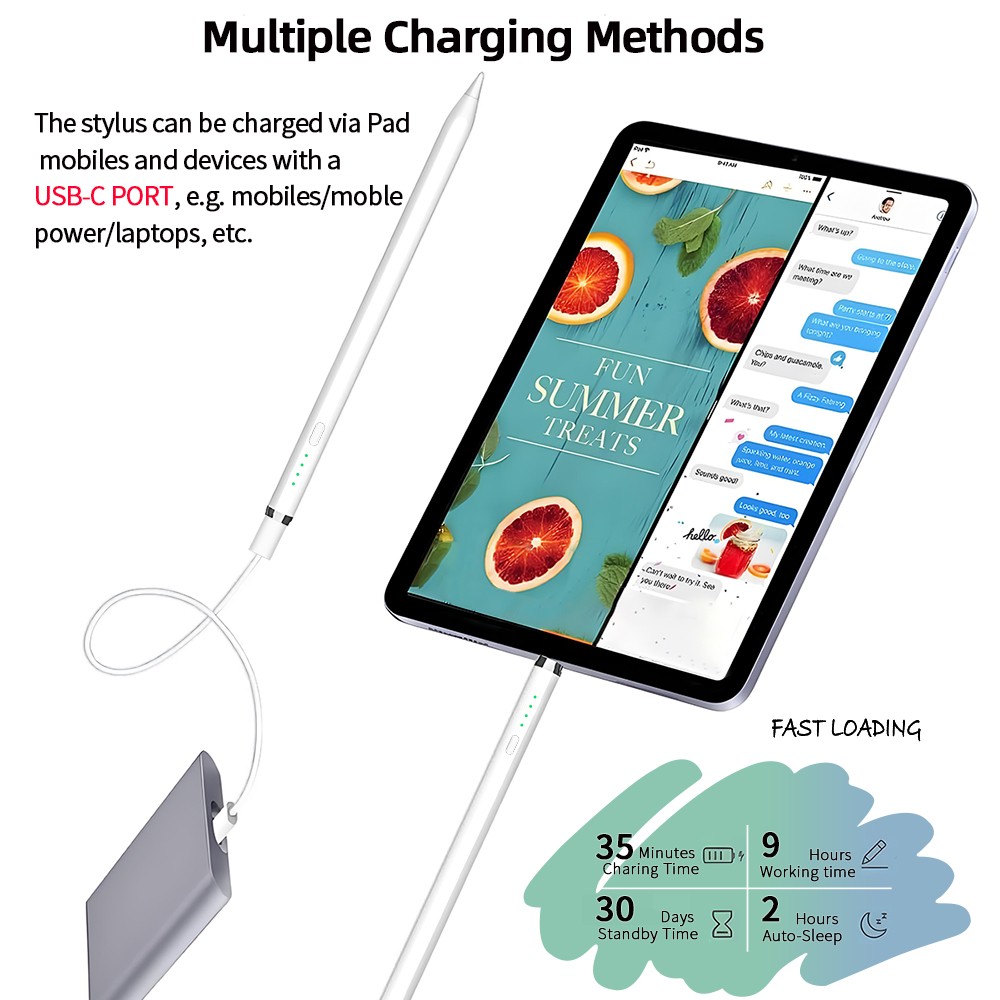 iPad-Accessories-Stylus-Pen-for-iPad-2018-2025-Fast-Charging-Magnetic-Pencil-1st-Generation-Type-C-with-Tilt-Sensitivity-Palm-Rejection-for-iPad-White-24