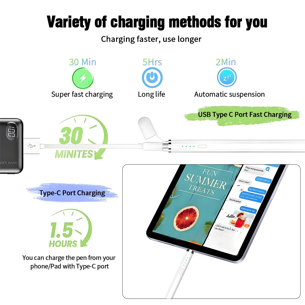 iPad-Accessories-Stylus-Pen-for-iPad-2018-2025-Fast-Charging-Magnetic-Pencil-1st-Generation-Type-C-with-Tilt-Sensitivity-Palm-Rejection-for-iPad-White-27