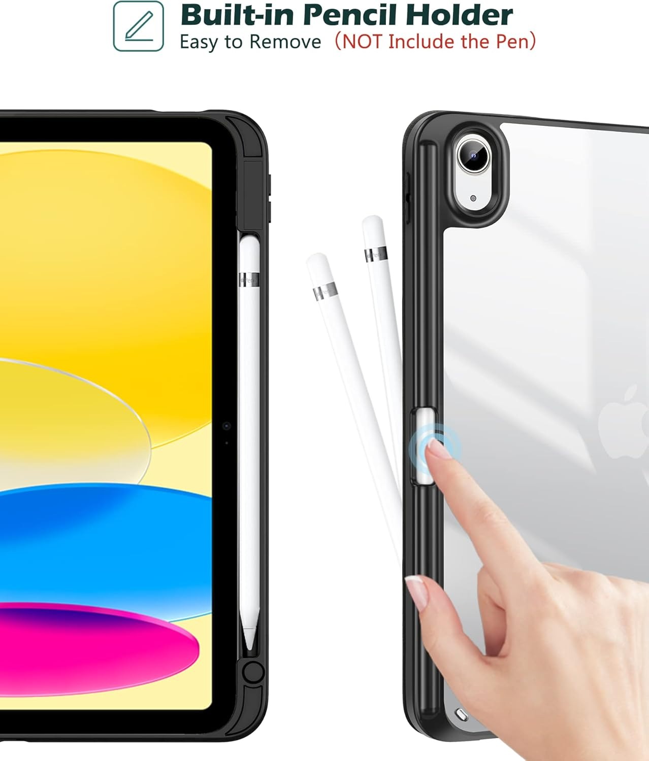 iPad-Accessories-Case-for-iPad-A16-11th-Generation-11-Inch-2025-10th-Generation-10-9-Inch-2022-Case-with-Pencil-Holder-Hybrid-iPad-11-10-Case-with-Clear-Back-Black-12