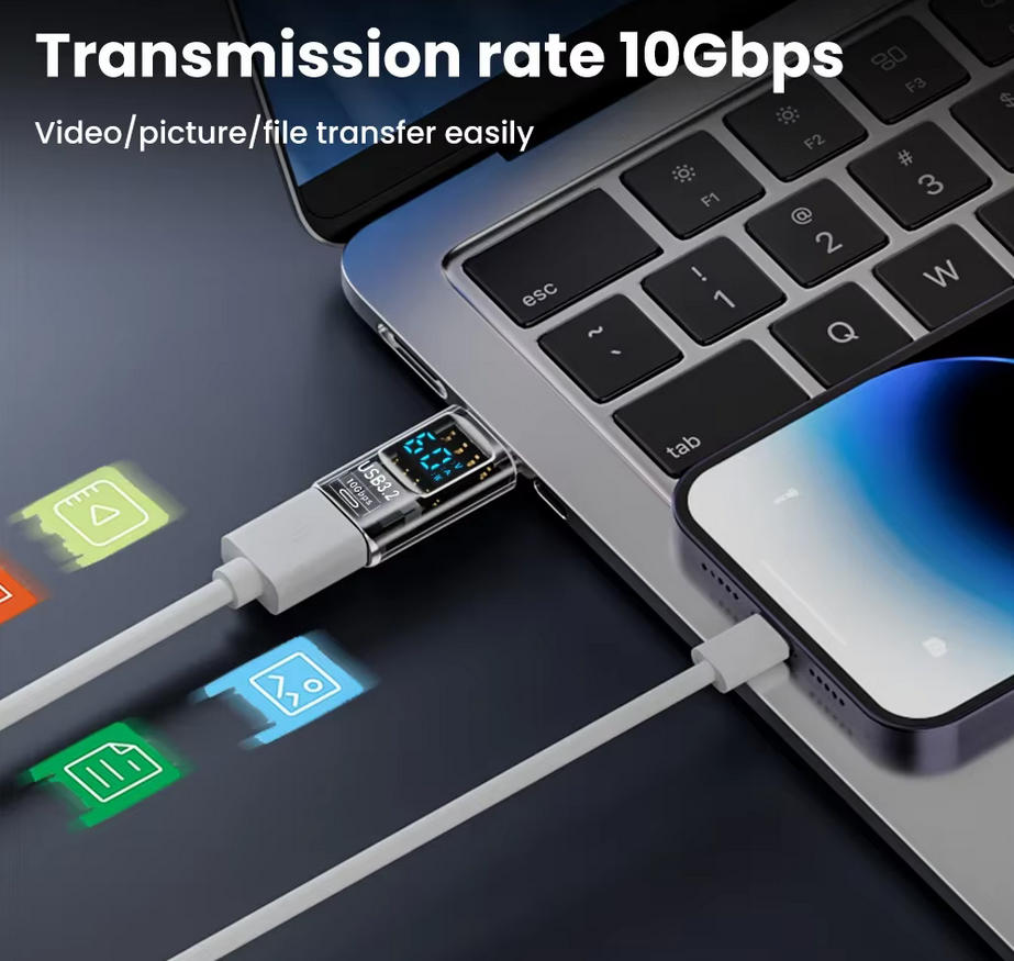Network-Adapters-Type-C-Smart-LED-Display-USB-C-to-USB3-2-Type-A-Adapter-10Gbps-Data-Current-Voltage-Fast-Charging-Monitoring-Display-Tester-14