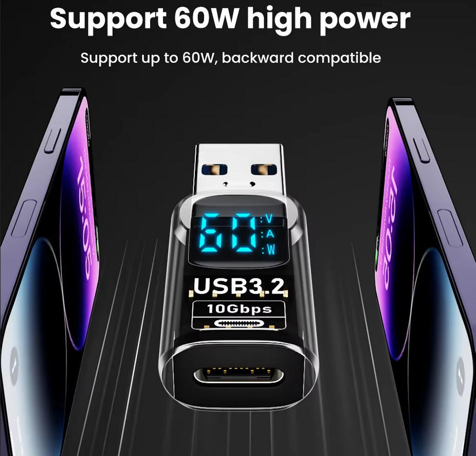 Network-Adapters-Type-C-Smart-LED-Display-USB-C-to-USB3-2-Type-A-Adapter-10Gbps-Data-Current-Voltage-Fast-Charging-Monitoring-Display-Tester-15