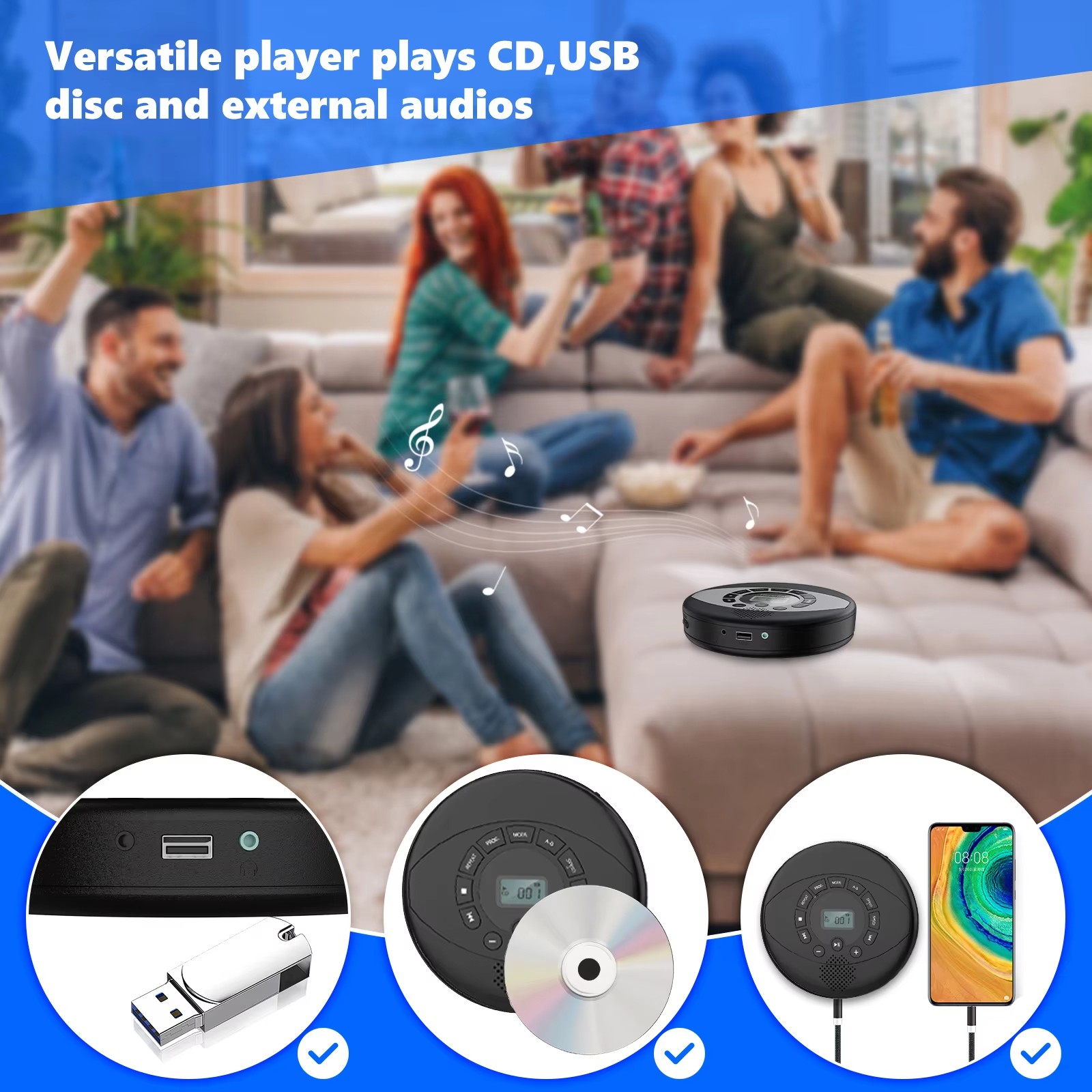 Sound-Audio-Equipment-Portable-CD-Player-with-Bluetooth-CD-Music-Player-FM-Radio-Support-AUX-USB-CD-Boombox-Headphone-Jack-CD-Players-for-Home-Kids-Kpop-Gift-8