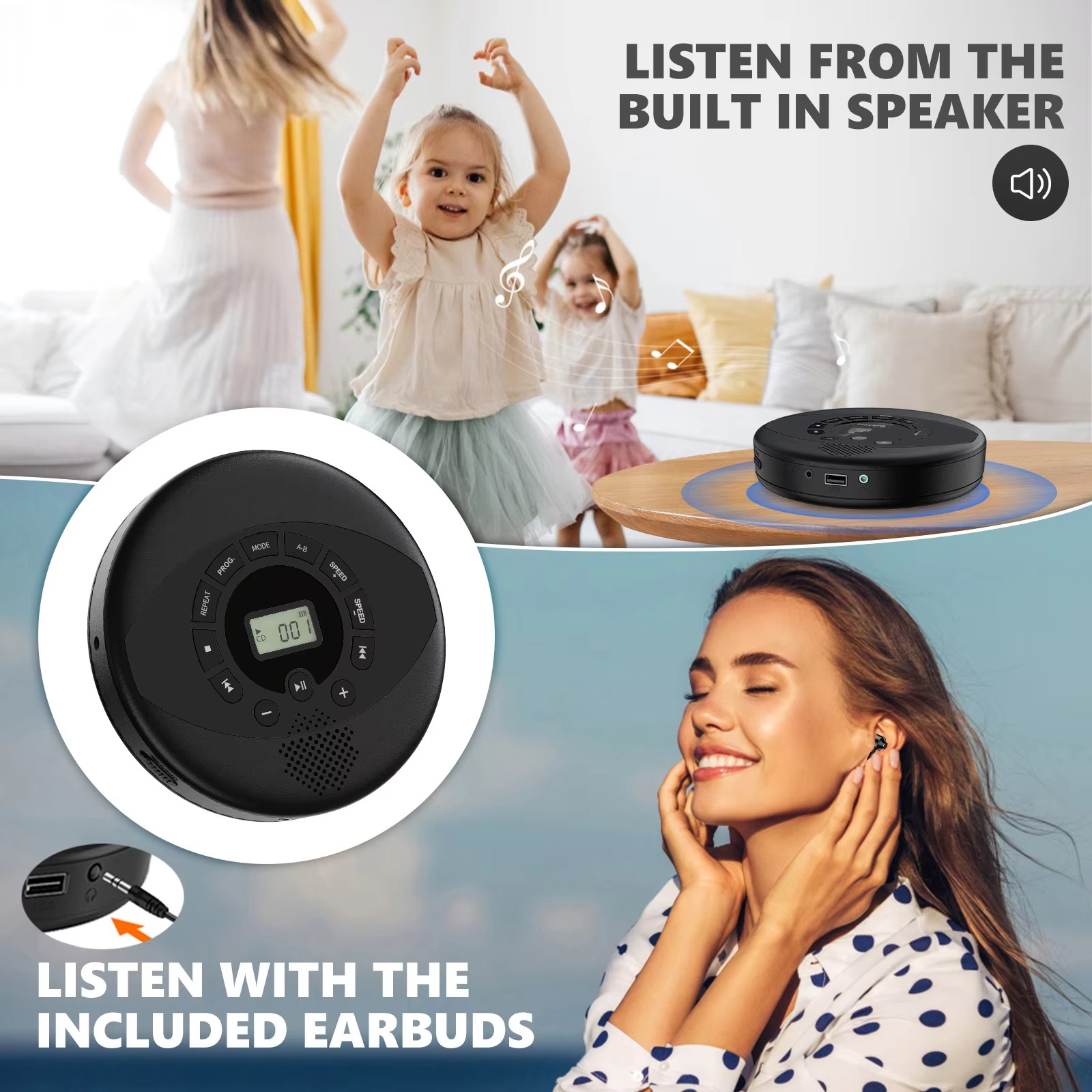 Sound-Audio-Equipment-Portable-CD-Player-with-Bluetooth-CD-Music-Player-FM-Radio-Support-AUX-USB-CD-Boombox-Headphone-Jack-CD-Players-for-Home-Kids-Kpop-Gift-9