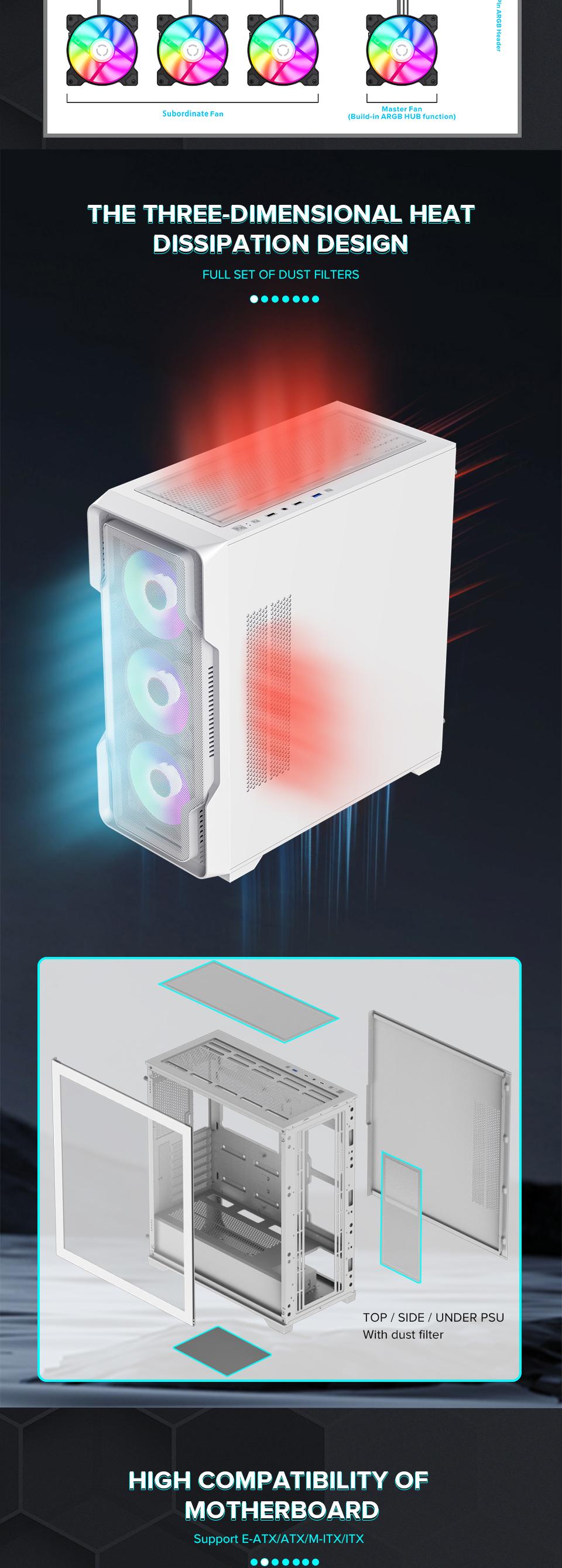 Cases-GameMax-Siege-E-ATX-Mid-Tower-Gaming-Case-1x-Tempered-glass-side-panel-Pre-installed-4x-ARGB-Fans-white-40 Cases-GameMax-Siege-E-ATX-Mid-Tower-Gaming-Case-1x-Tempered-glass-side-panel-Pre-installed-4x-ARGB-Fans-white-40