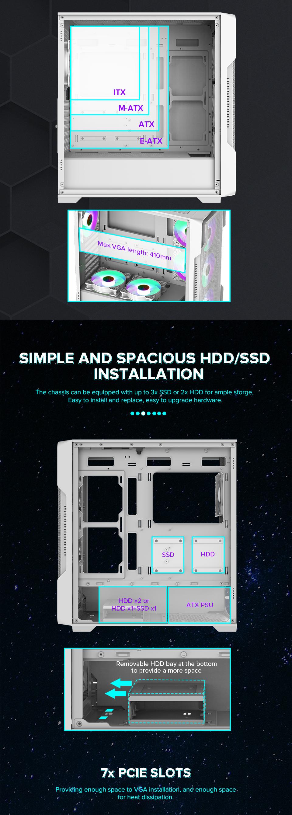 Cases-GameMax-Siege-E-ATX-Mid-Tower-Gaming-Case-1x-Tempered-glass-side-panel-Pre-installed-4x-ARGB-Fans-white-41 Cases-GameMax-Siege-E-ATX-Mid-Tower-Gaming-Case-1x-Tempered-glass-side-panel-Pre-installed-4x-ARGB-Fans-white-41