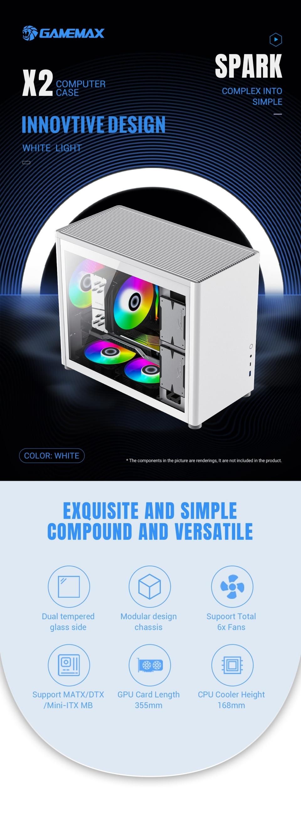 Cases-Gamemax-SPARK-Computer-case-MATX-White-7