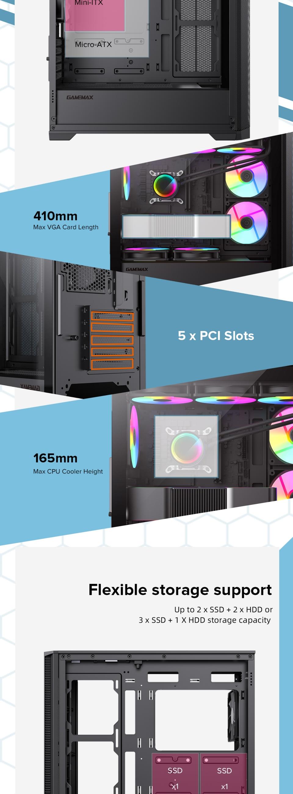 Gamemax-Destroyer-MB-MATX-black-Case-4x-FRGB-fan-17