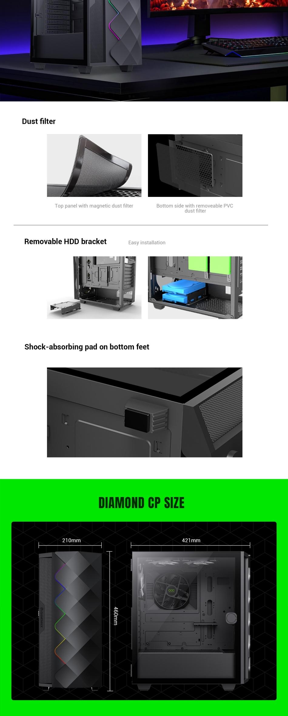 Gamemax-Diamond-COC-Black-ATX-Mid-Tower-Black-Chassis-1x-ARGB-fan-1x-14CM-Turbo-COC-fan-24 Gamemax-Diamond-COC-Black-ATX-Mid-Tower-Black-Chassis-1x-ARGB-fan-1x-14CM-Turbo-COC-fan-24