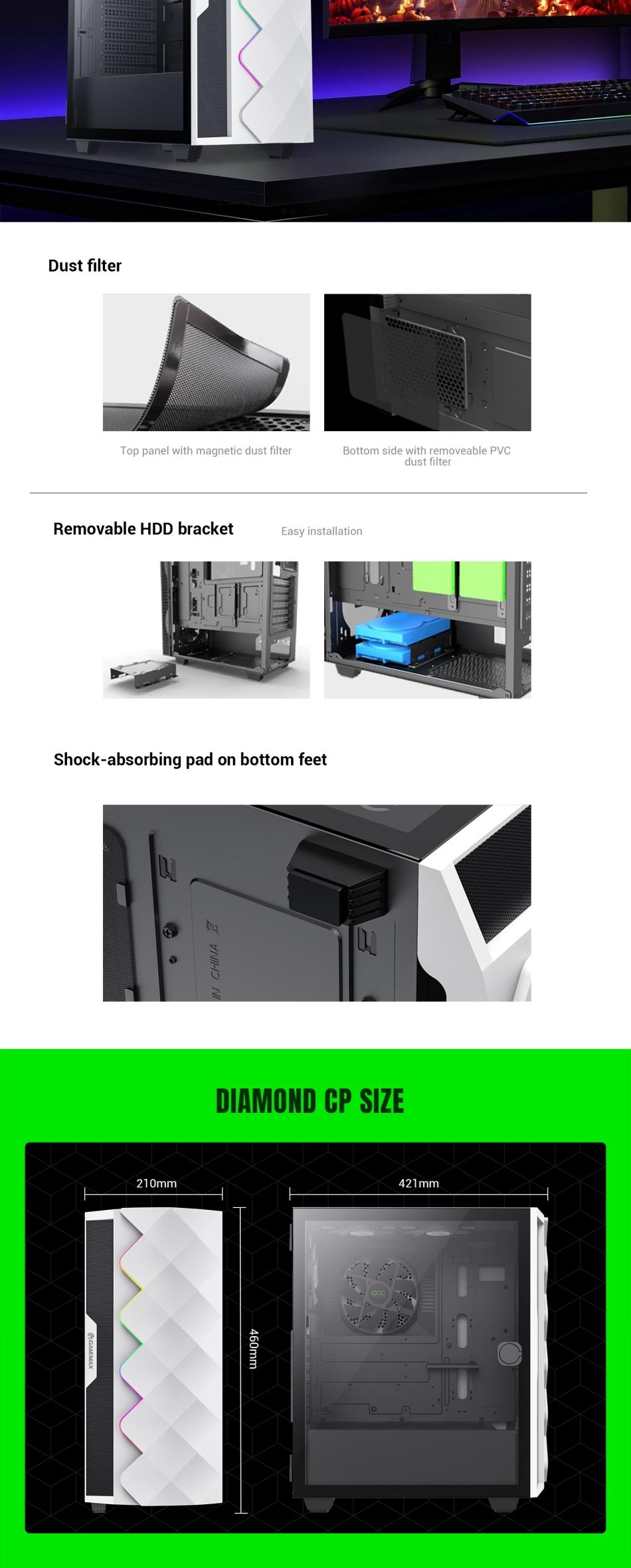 Gamemax-Diamond-COC-WT-ATX-Mid-Tower-Black-Chassis-1x-ARGB-fan-1x-14CM-Turbo-COC-fan-26 Gamemax-Diamond-COC-WT-ATX-Mid-Tower-Black-Chassis-1x-ARGB-fan-1x-14CM-Turbo-COC-fan-26