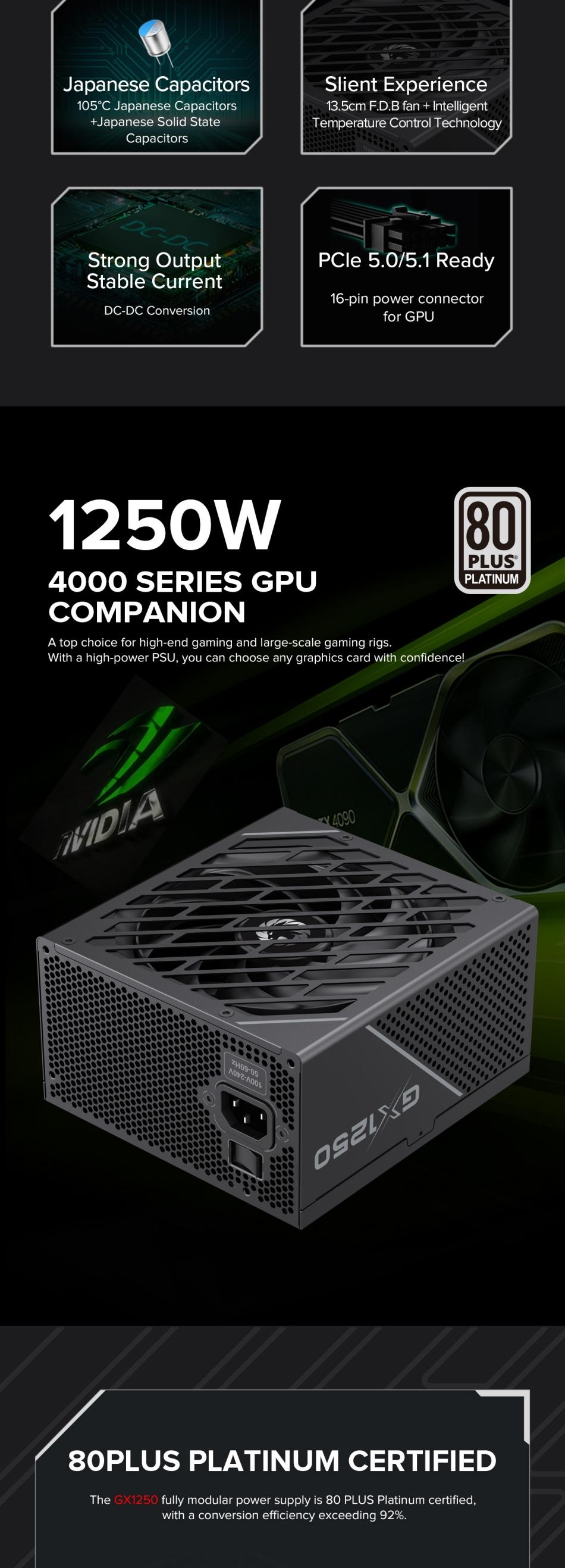 Power-Supply-PSU-Gamemax-GX-1250-PRO-BK-1250W-80-Platinum-Power-Supply-ATX3-0-PCIE5-0-17