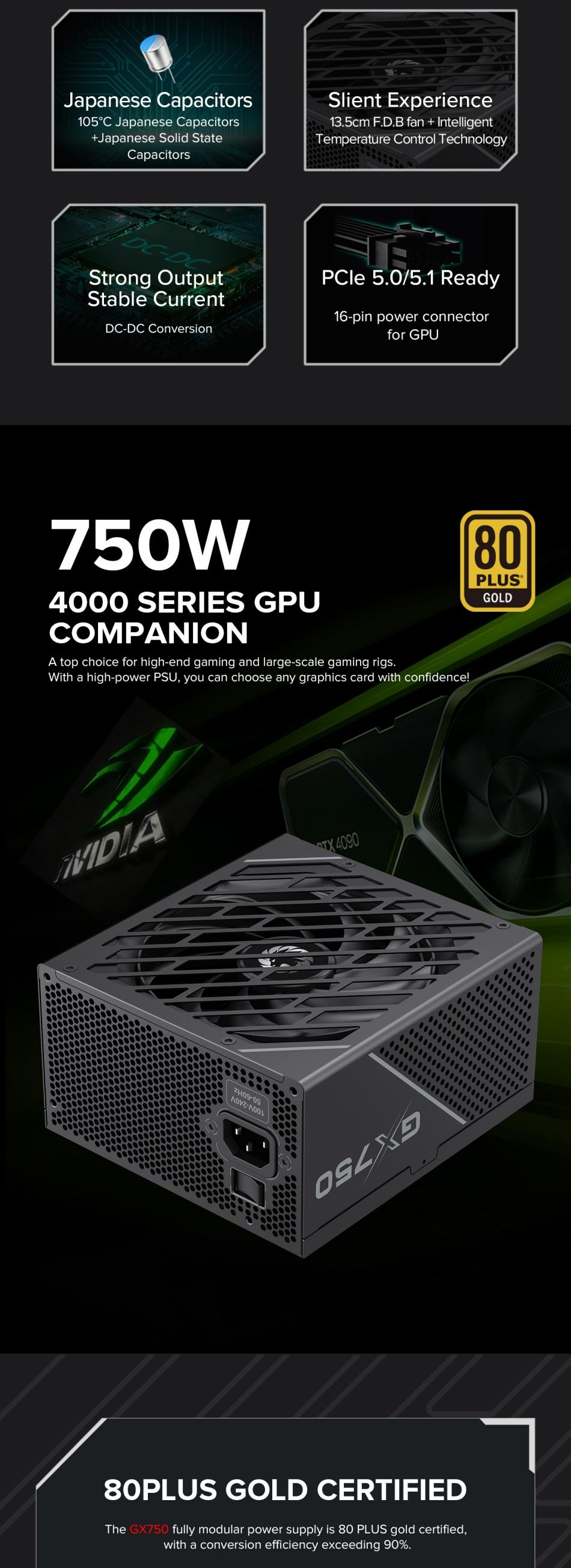 Power-Supply-PSU-Gamemax-GX-750-PRO-BK-750W-80-Gold-Power-Supply-ATX3-0-PCIE5-0-14