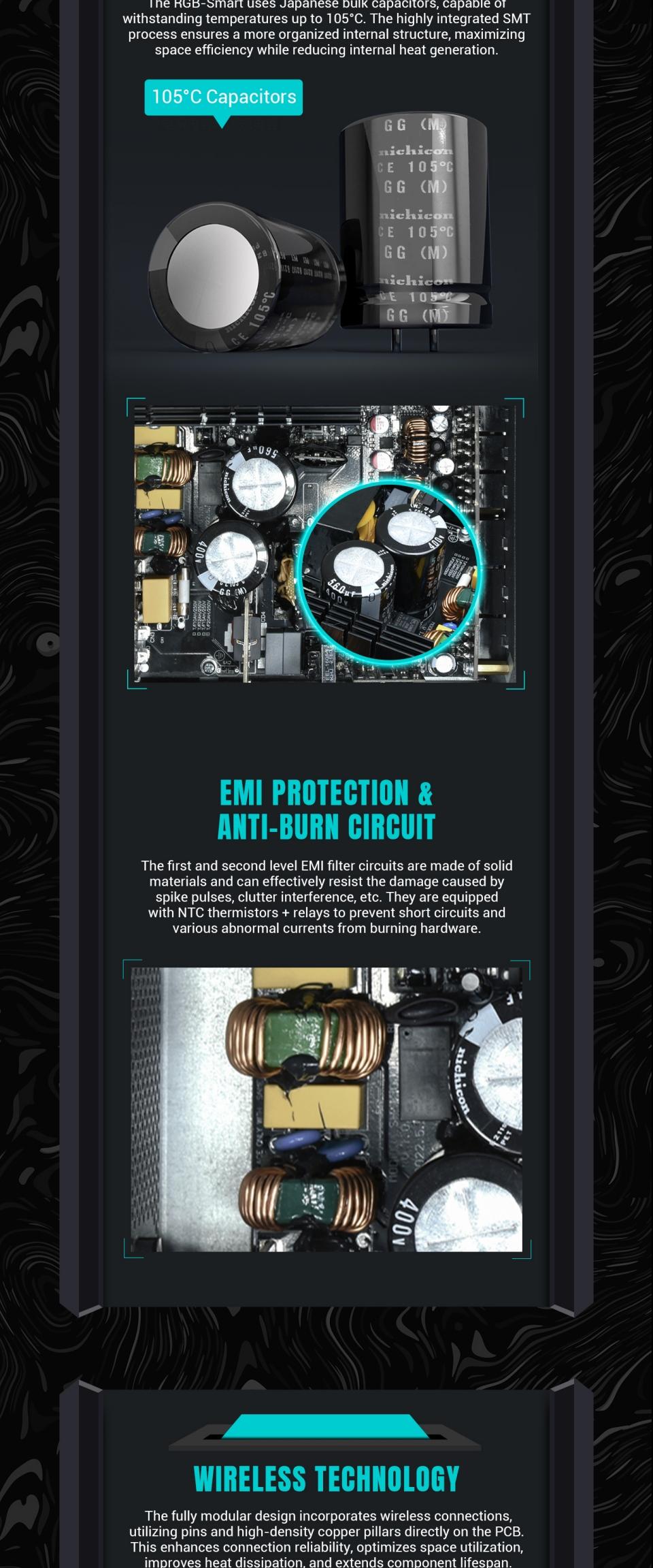 Power-Supply-PSU-Gamemax-RGB-1050W-80-Gold-Power-Supply-ATX3-0-PCIE5-13