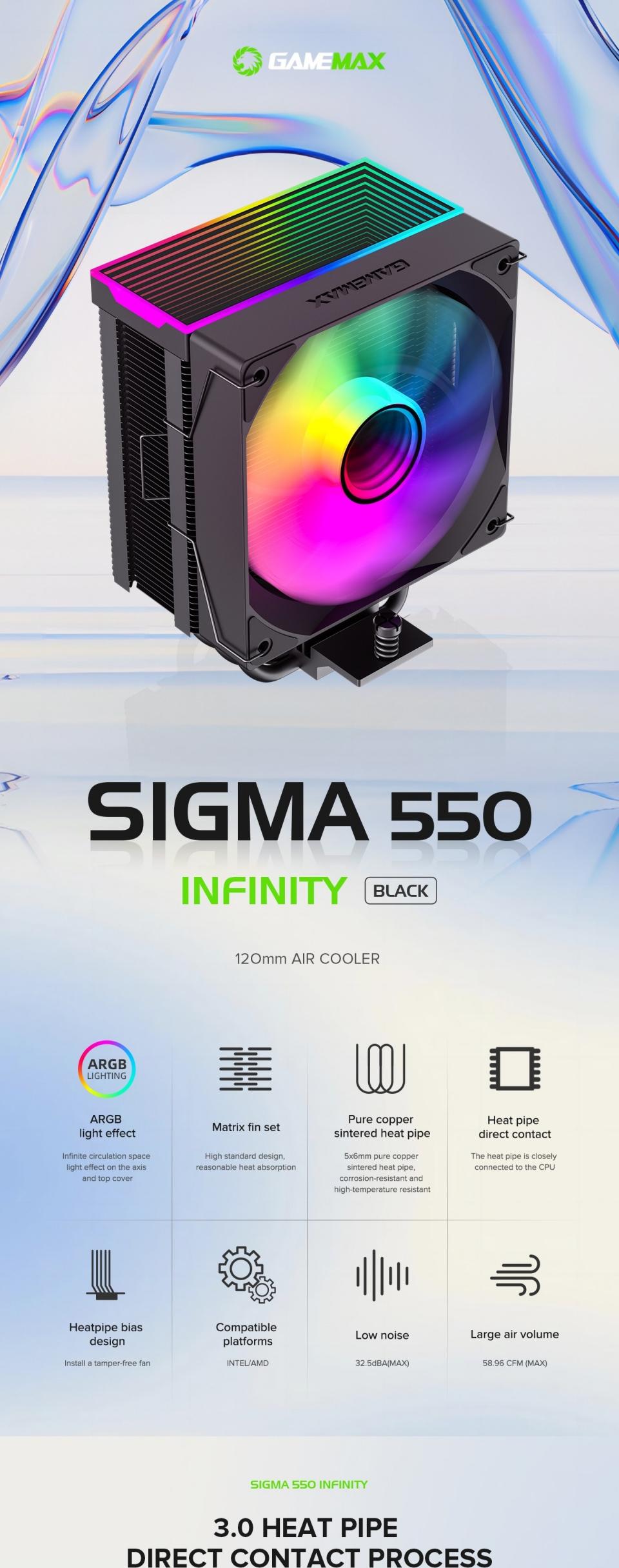 Water-Cooling-GameMax-Sigma-550-Infinity-BK-Tower-CPU-air-cooler-Painted-black-Five-thermal-tubes-ARGB-lighting-effects-23 Water-Cooling-GameMax-Sigma-550-Infinity-BK-Tower-CPU-air-cooler-Painted-black-Five-thermal-tubes-ARGB-lighting-effects-23