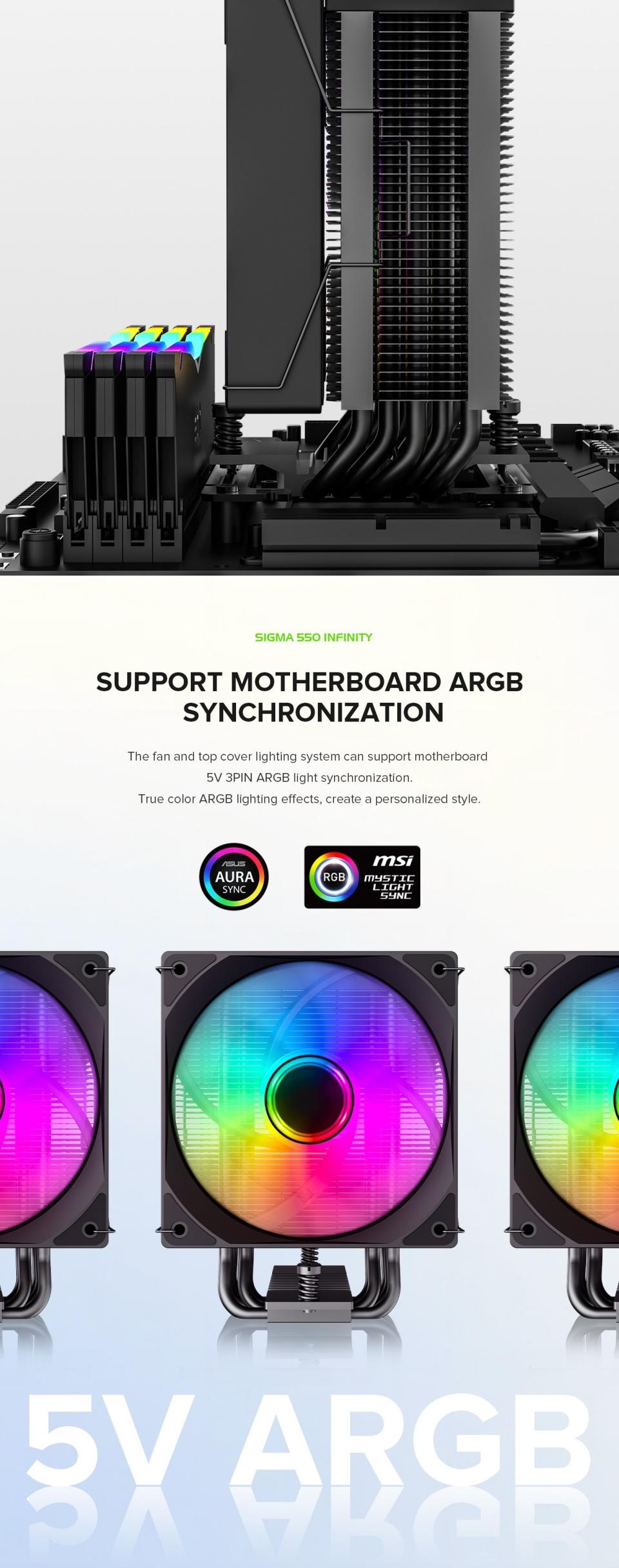 Water-Cooling-GameMax-Sigma-550-Infinity-BK-Tower-CPU-air-cooler-Painted-black-Five-thermal-tubes-ARGB-lighting-effects-24 Water-Cooling-GameMax-Sigma-550-Infinity-BK-Tower-CPU-air-cooler-Painted-black-Five-thermal-tubes-ARGB-lighting-effects-24