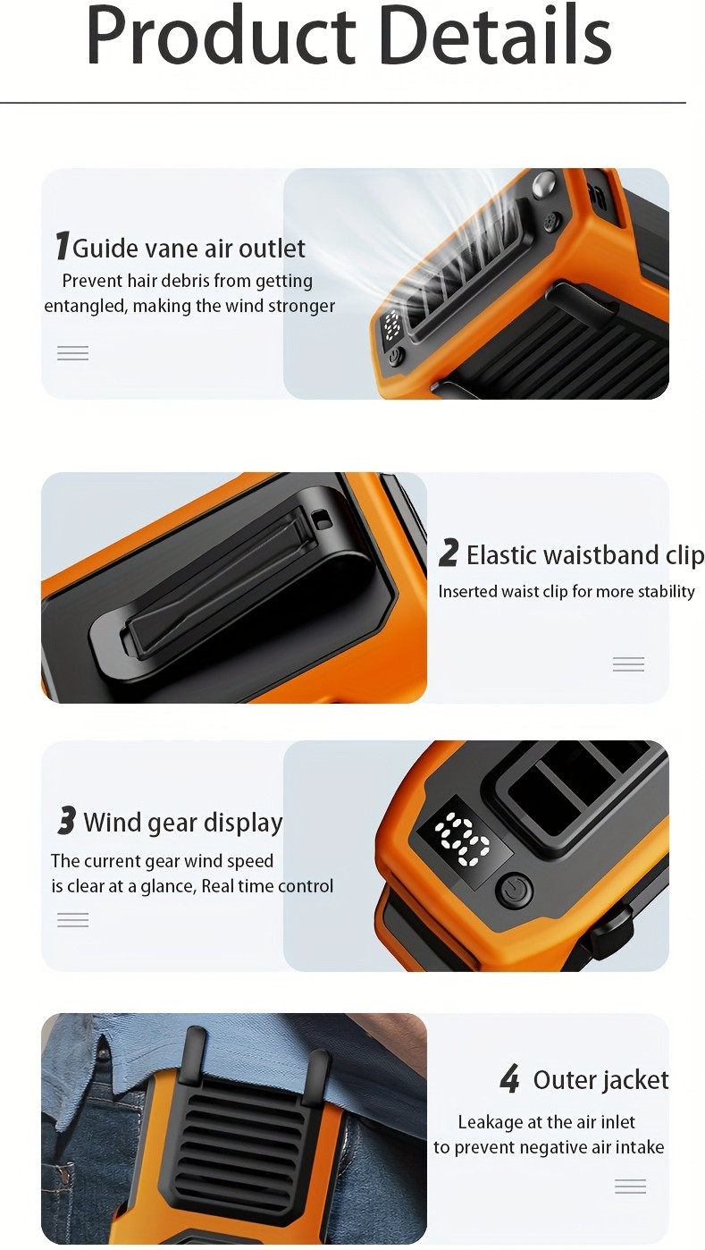 3-in-1-Portable-Waist-Clip-Fan-6000mAh-Neck-Fan-18h-Long-Working-USB-Personal-Belt-Fan-3-Speed-Handfree-Cooling-Fan-for-Outdoor-Working-Hiking-Camping-74