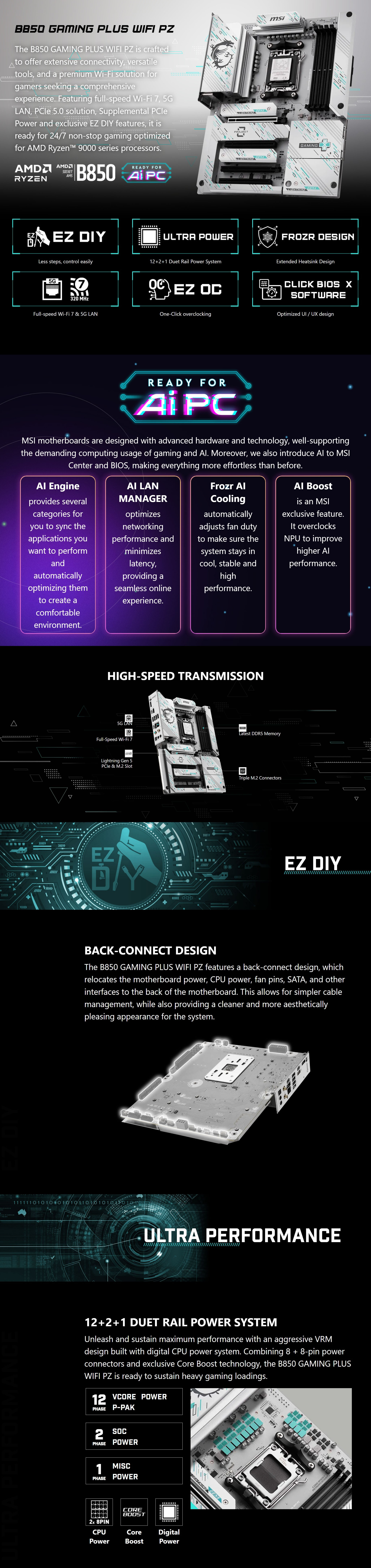 AMD-AM5-MSI-B850-Gaming-Plus-WIFI-PZ-DDR5-AM5-ATX-Motherboard-B850-GAMING-PLUS-WIFI-PZ-1