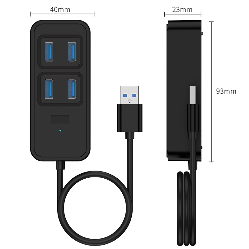 5-Port USB C Hub Compact Size USB A Adapter with 4 USB 3.0 Ports & 1 ...