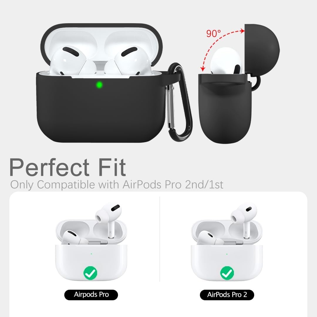 Apple-AirPods-Silicone-Case-for-AirPods-Pro-2-Case-Cover-Airpod-Pro-1-Case-Cover-2023-2022-Protective-Case-Premium-Soft-Silicone-Wireless-Charging-Black-10