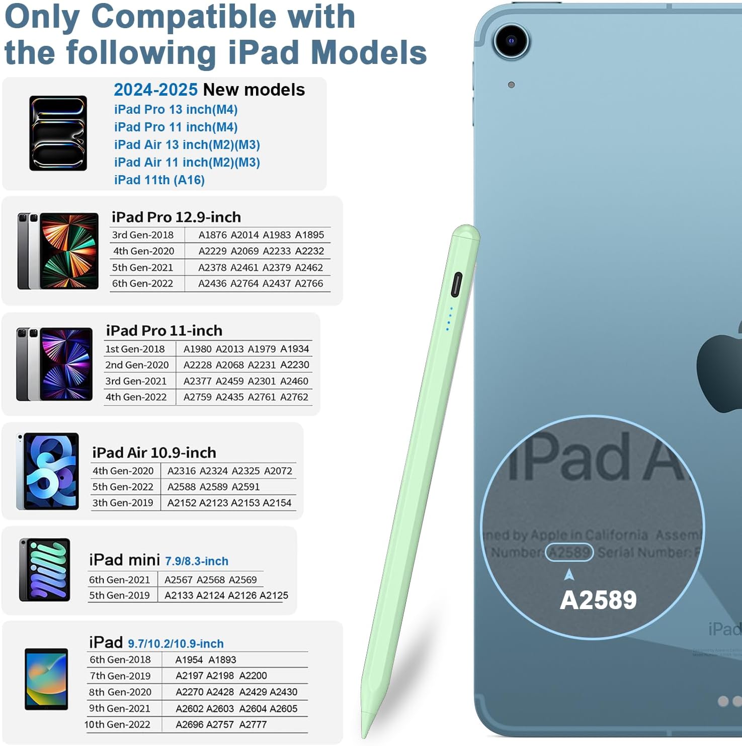 iPad-Accessories-Stylus-Pen-for-iPad-2018-2025-15Mins-Fast-Charge-for-Apple-Pencil-Palm-Rejection-Compatible-with-iPad-A16-10-9-8-7-6-iPad-Pro-12-9-11-13-M4-Green-9