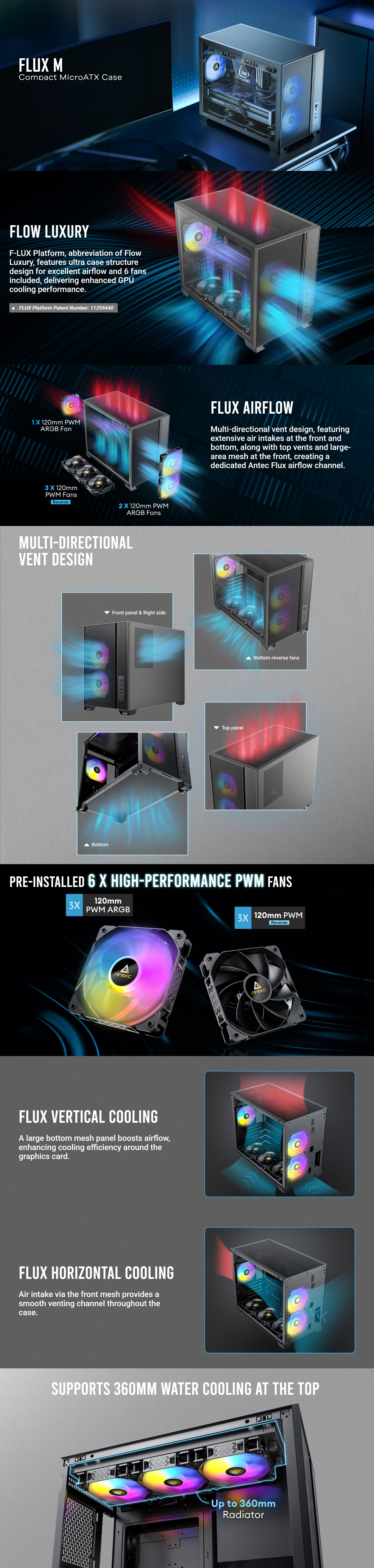 Antec-Cases-Antec-FLUX-M-Tempered-Glass-ARGB-Compact-mATX-Case-Black-FLUX-M-1