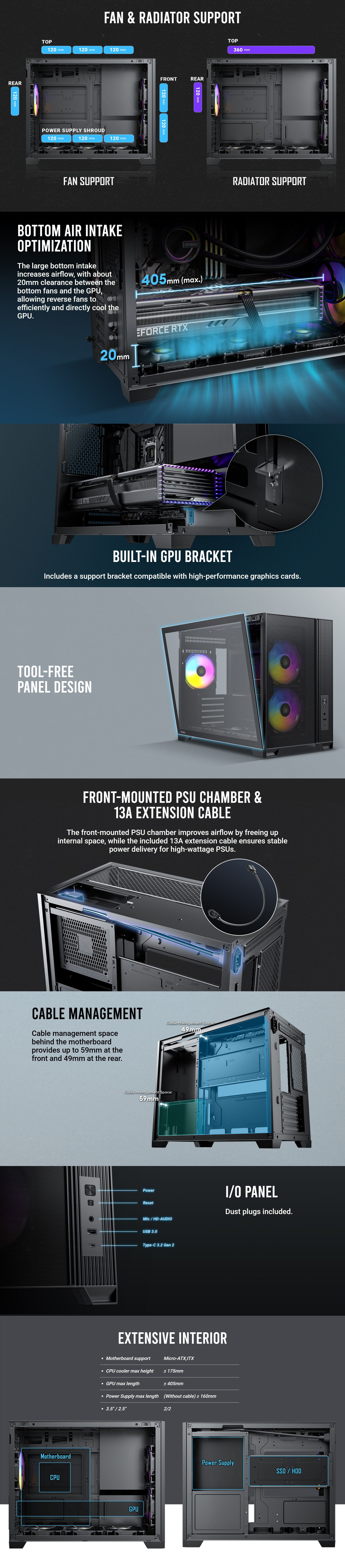 Antec-Cases-Antec-FLUX-M-Tempered-Glass-ARGB-Compact-mATX-Case-Black-FLUX-M-2