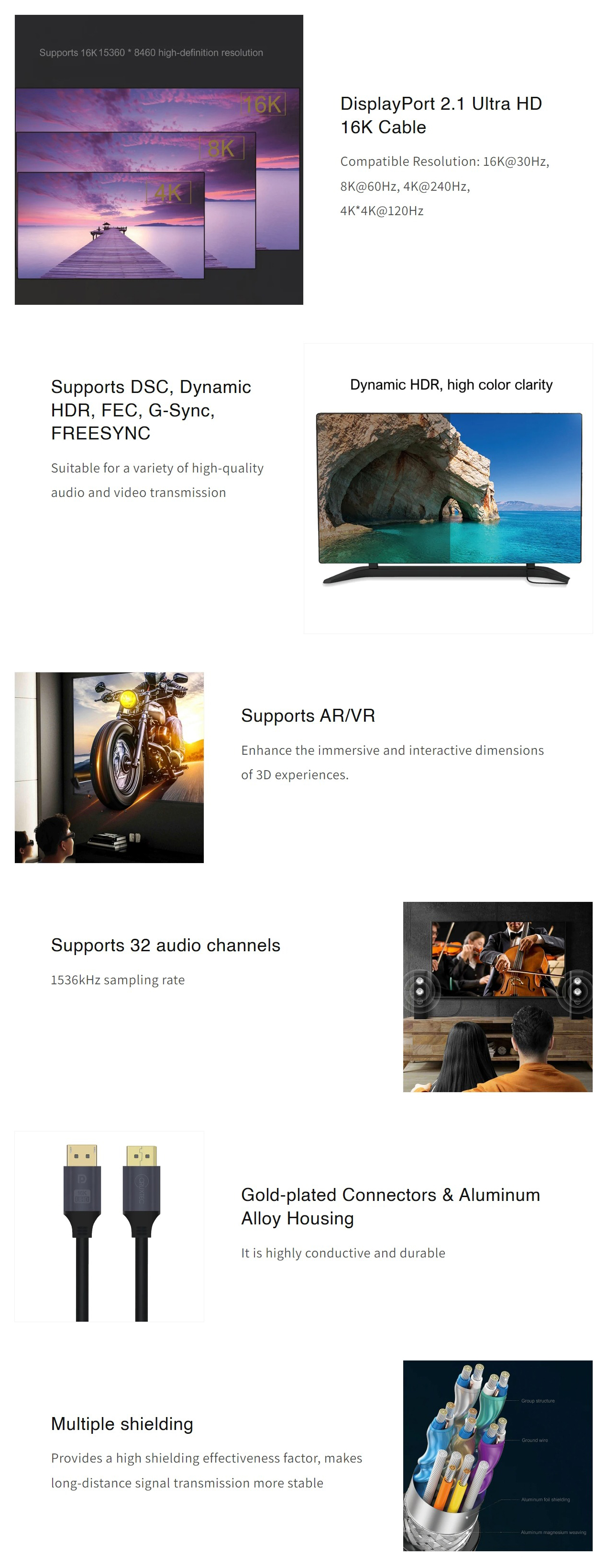 DisplayPort-Cables-Cruxtec-DisplayPort-2-1-Male-to-Male-Cable-3m-DP21-03-BK-1