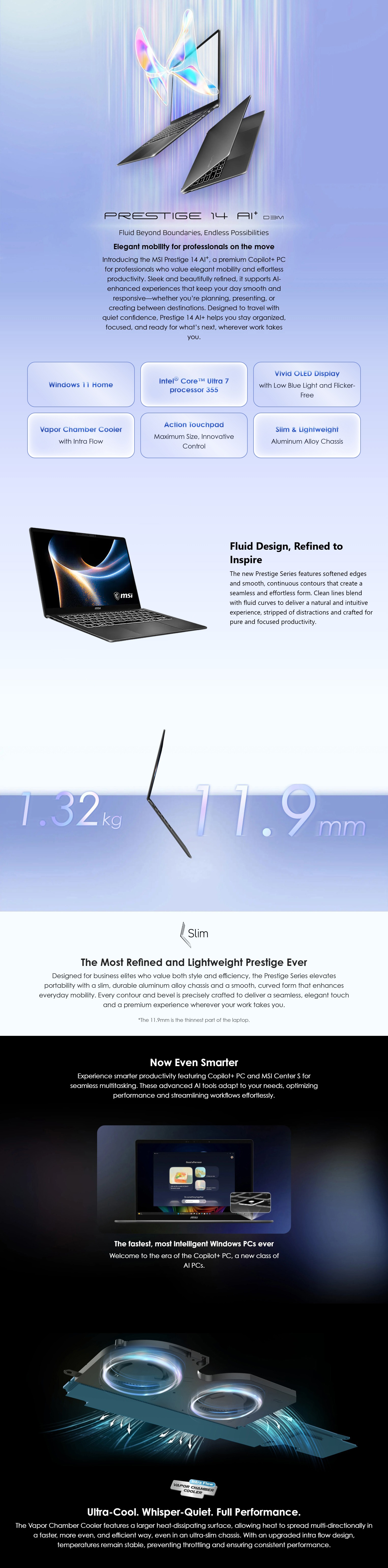 MSI-Laptops-MSI-Prestige-14-AI-14in-FHD-OLED-Ultra-7-355-Intel-Arc-512GB-SSD-32GB-RAM-W11H-AI-Laptop-Platinum-Gray-PRESTIGE-14-AI-D3MG-052AU-1