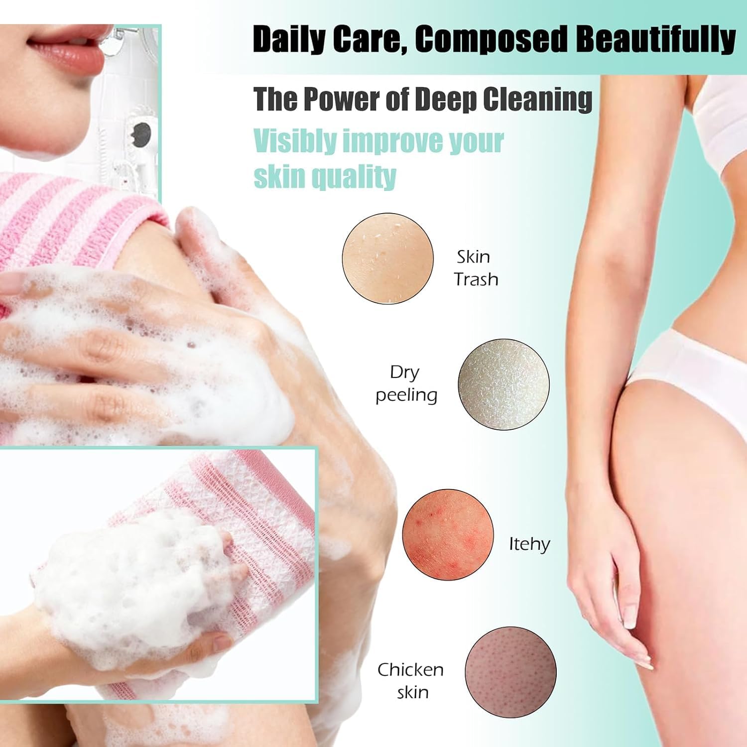 Lighting-Fixtures-Blissal-Exfoliating-Antibacterial-Shower-Towel-4-Pack-Back-Body-Scrubber-Exfoliating-Washcloth-For-Use-in-Shower-Bath-Exfoliate-Rags-Wash-Cloths-3