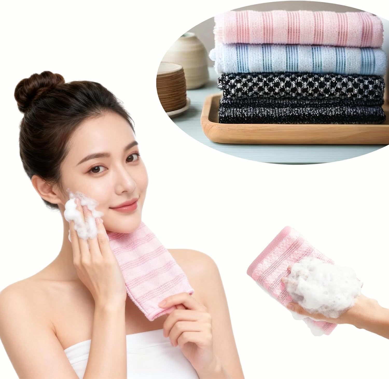 Lighting-Fixtures-Blissal-Exfoliating-Antibacterial-Shower-Towel-4-Pack-Back-Body-Scrubber-Exfoliating-Washcloth-For-Use-in-Shower-Bath-Exfoliate-Rags-Wash-Cloths-6