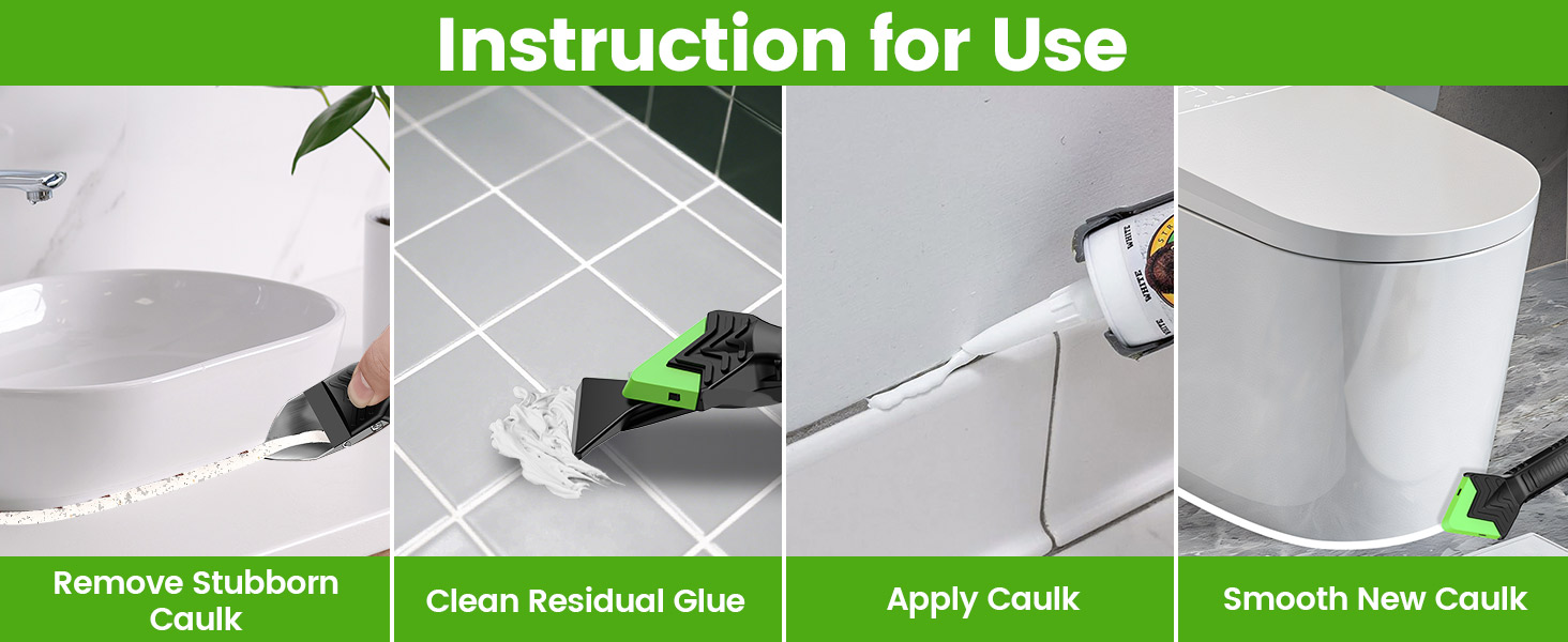 Outdoor-Tools-Caulking-Tool-5-in-1-Silicone-Caulking-Grout-Removal-Sealant-Finishing-Tool-with-Grout-Scraper-6-Exchange-Silicone-Pads-Adhesive-Residue-Scraper-Sea-13