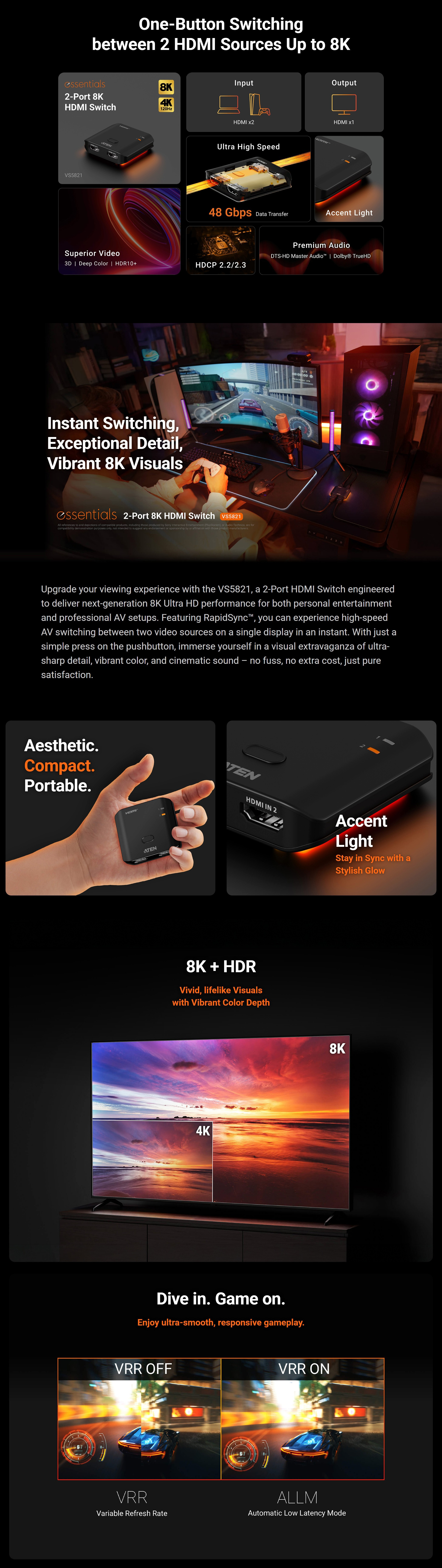 Switches-Aten-VS5821-Essentials-2-Port-8K-HDMI-Switch-VS5821-AT-1