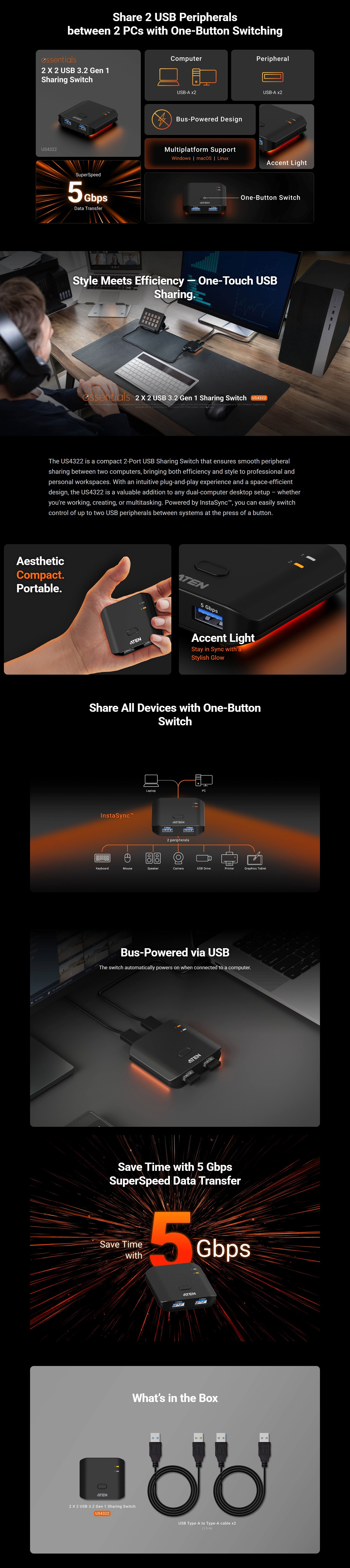 Switches-Aten-US4322-Essentials-2x2-USB-3-2-Gen-1-Sharing-Switch-US4322-AT-1