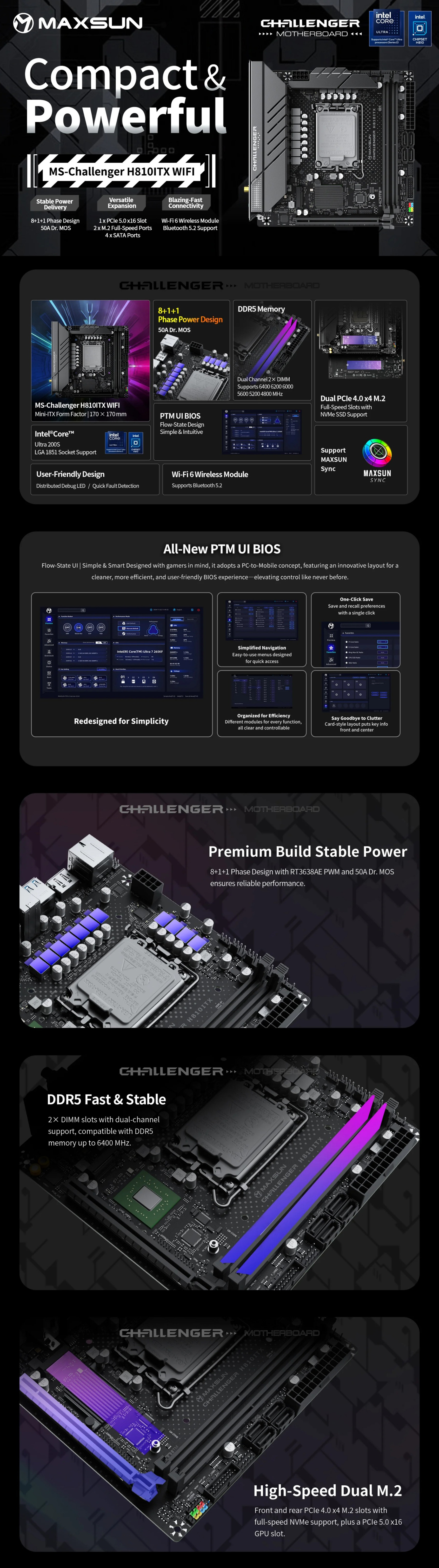 Intel-LGA-1851-MAXSUN-Challenger-H810ITX-WiFi-LGA-1851-mini-ITX-Motherboard-MS-Challenger-H810ITX-WIFI-1