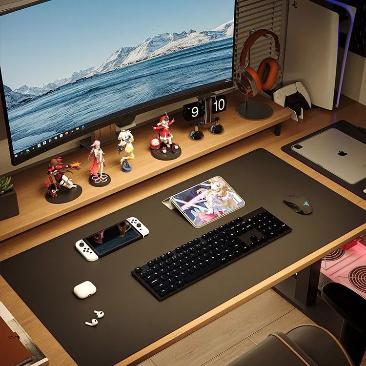 Mouse-Pads-Dual-Sided-PU-Leather-Desk-Pad-Waterproof-Large-Mouse-Pad-for-Keyboard-and-Mouse-Office-Desk-Mat-900x400x3mm-Black-Grey-3