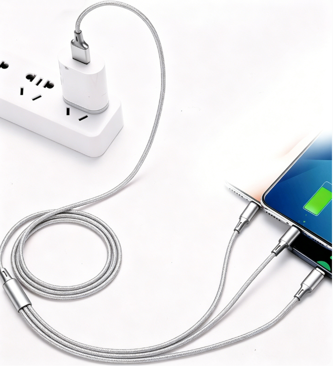 Mobile-Phone-Accessories-3-in-1-Multi-Fast-Charging-Cable-1-2M-Nylon-Braided-Universal-Phone-Charger-Cord-Silver-VRORKV-24 Mobile-Phone-Accessories-3-in-1-Multi-Fast-Charging-Cable-1-2M-Nylon-Braided-Universal-Phone-Charger-Cord-Silver-VRORKV-24