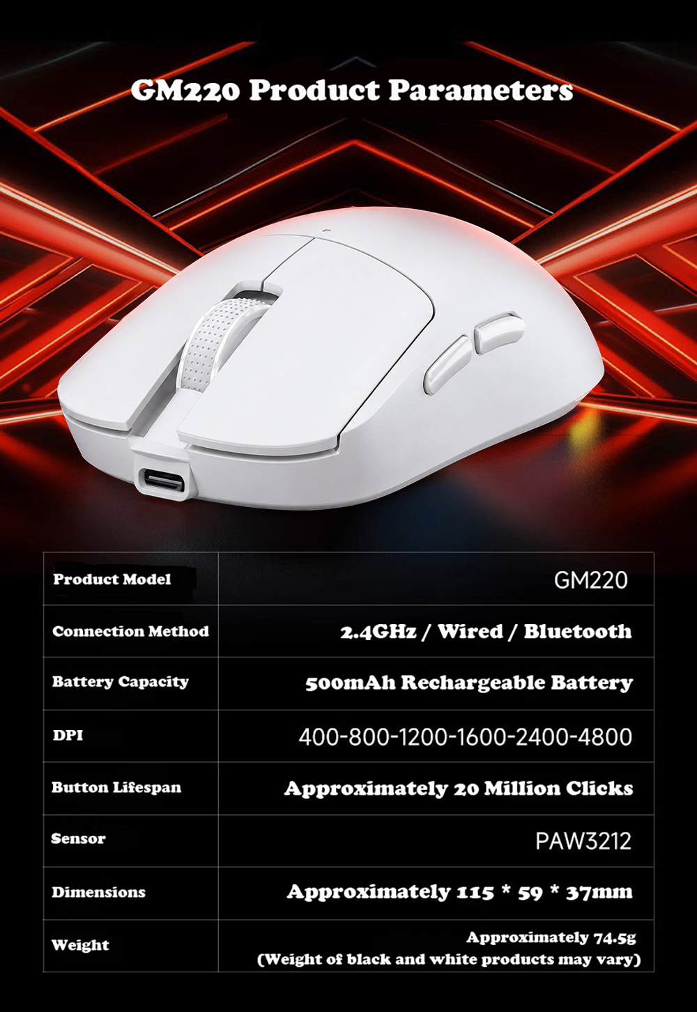 AOC-GM220-Tri-Mode-Gaming-Mouse-White-MW-GM220W-2