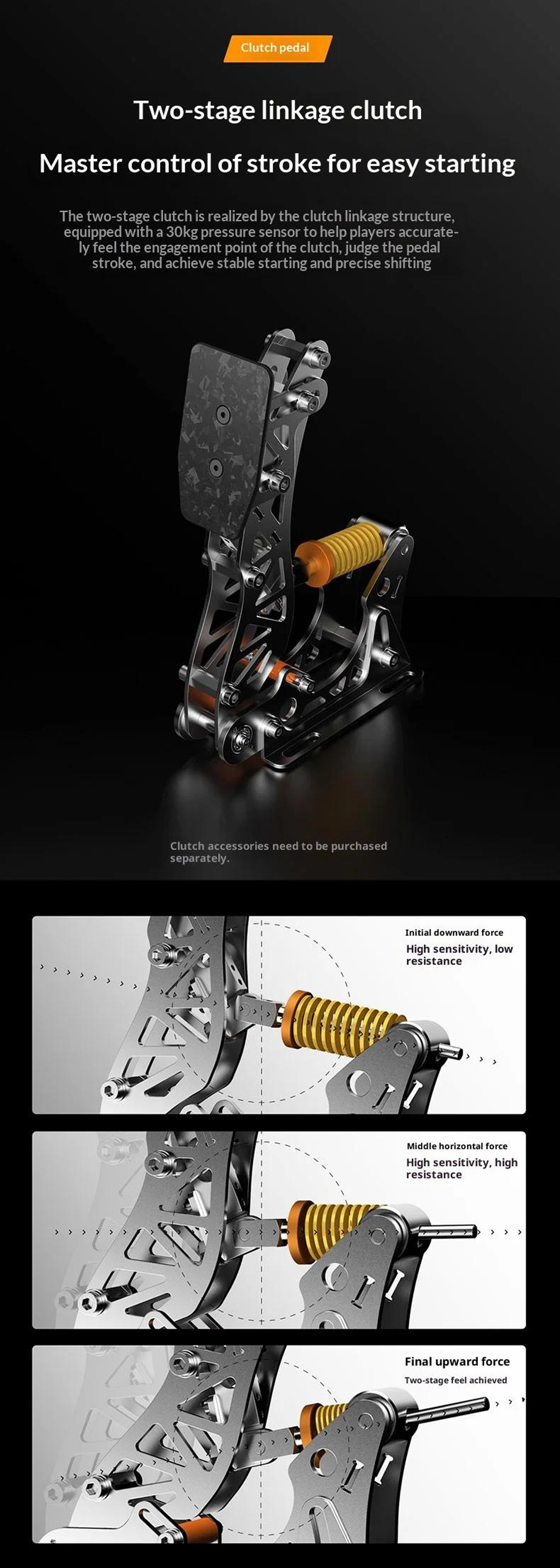 Racing-Simulators-PXN-Vector-X-Carbon-Fibre-Clutch-Pedal-PXN-PD-LP-C-1
