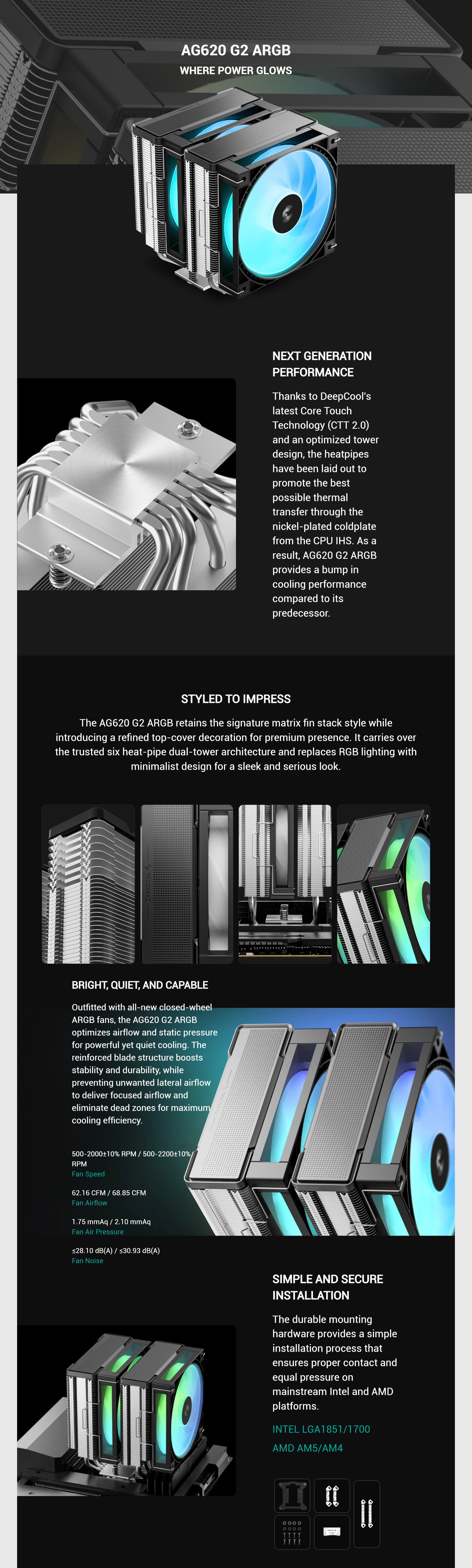 CPU-Cooling-DeepCool-AG620-ARGB-G2-120mm-ARGB-Dual-Tower-CPU-Cooler-R-AG620-BKAMMG2-G-1