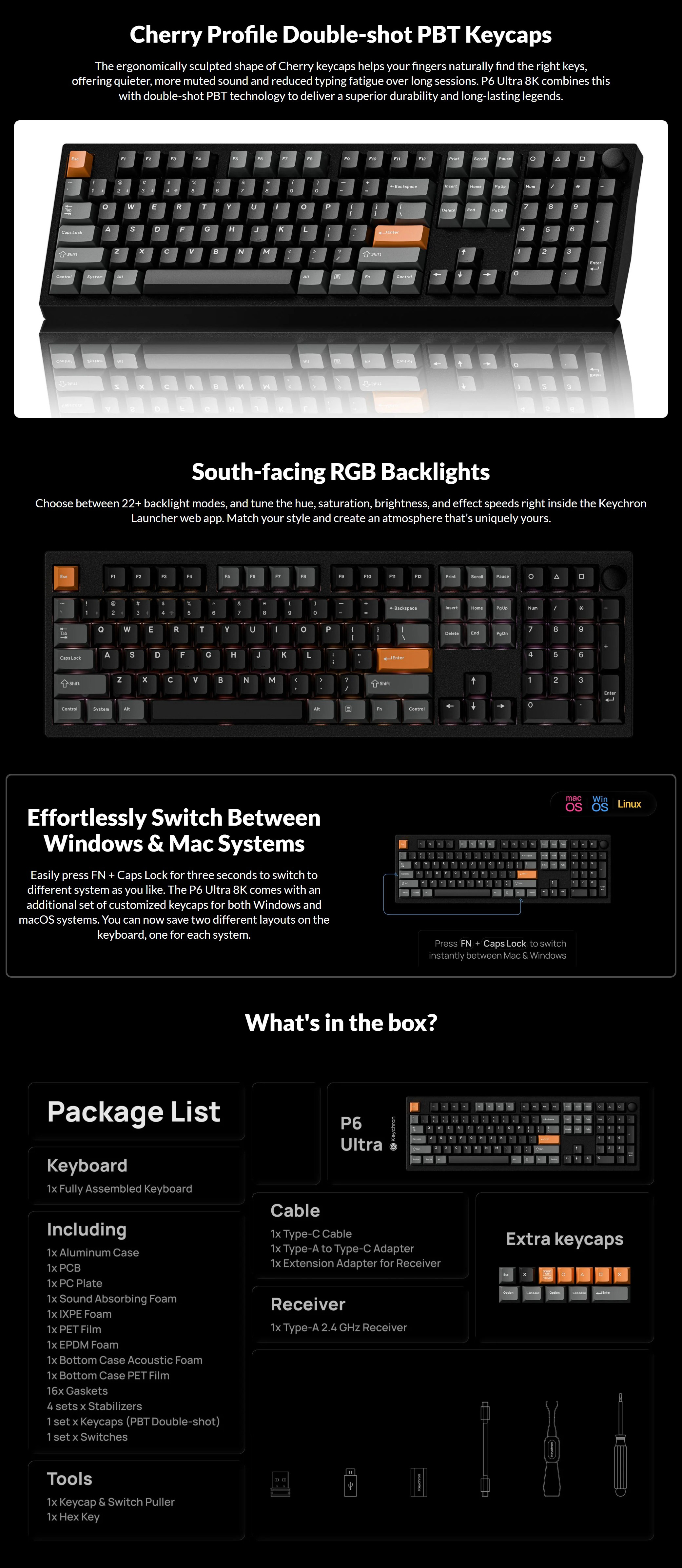Keyboards-Keychron-P6-Ultra-8K-Wireless-Custom-Mechanical-Keyboard-Fully-Assembled-Knob-KBKCP6M3-3