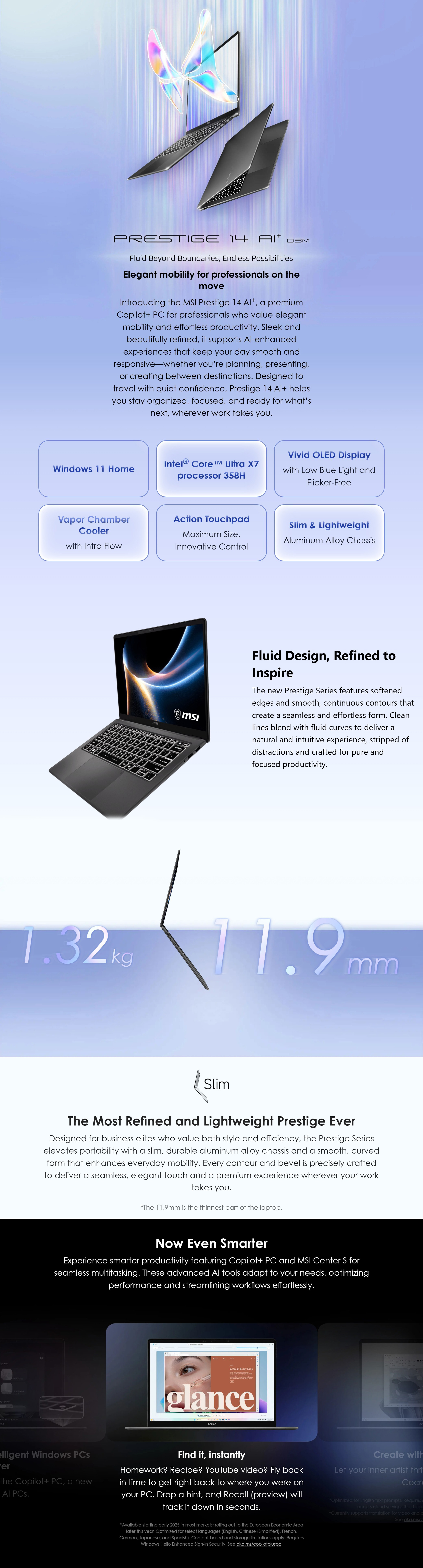 MSI-Laptops-MSI-Prestige-14-AI-D3MG-14in-FHD-OLED-Ultra-X7-358H-1TB-SSD-32GB-RAM-W11H-Laptop-PRESTIGE-14-AI-D3MG-099AU-1