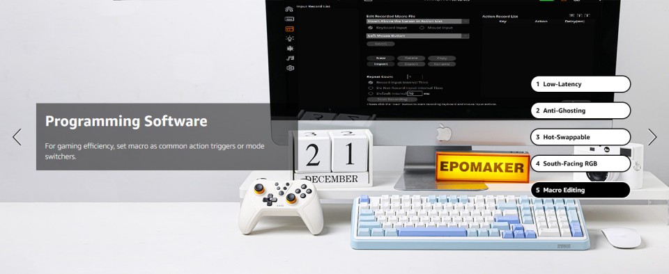 Gaming-Keyboards-EPOMAKER-TH99-Tri-Mode-Wireless-Mechanical-Keyboard-Hot-Swappable-Custom-Keyboard-for-PC-Mac-Office-Gaming-White-Blue-Creamy-Jade-12