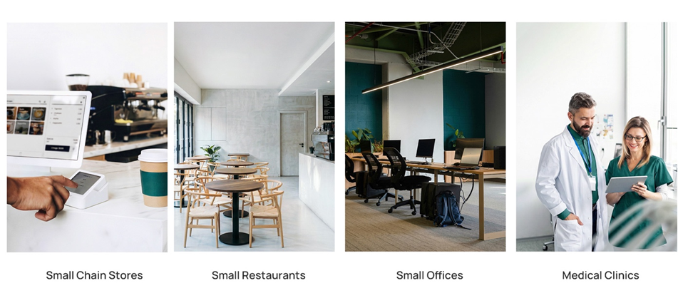 Omada Fusion 2.5G Gateway use cases for retail chains, restaurants, offices, and medical clinics