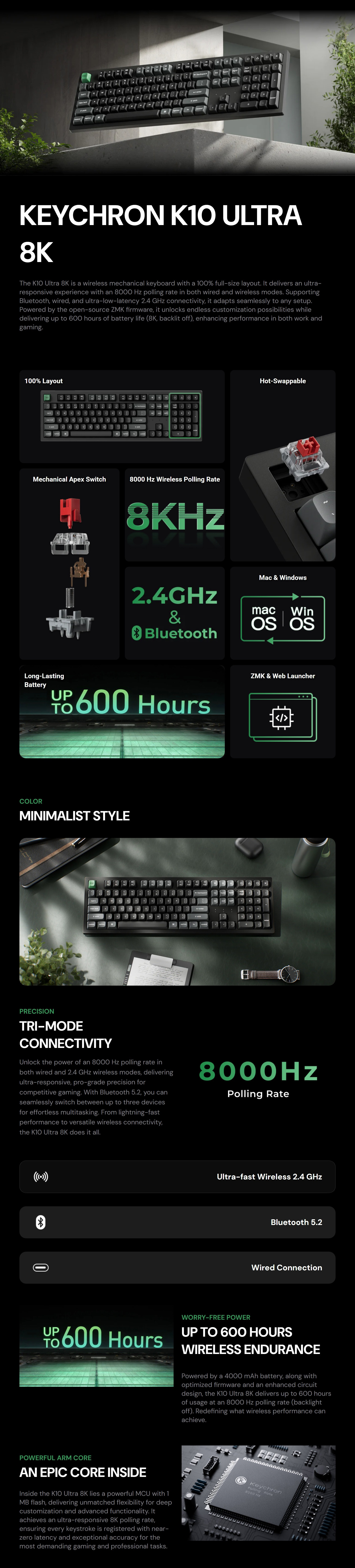 Keyboards-Keychron-K10-Ultra-8K-Wireless-Custom-Mechanical-Keyboard-Black-Keychron-Apex-Red-Switch-KBKCK10UH1-1 Keyboards-Keychron-K10-Ultra-8K-Wireless-Custom-Mechanical-Keyboard-Black-Keychron-Apex-Red-Switch-KBKCK10UH1-1
