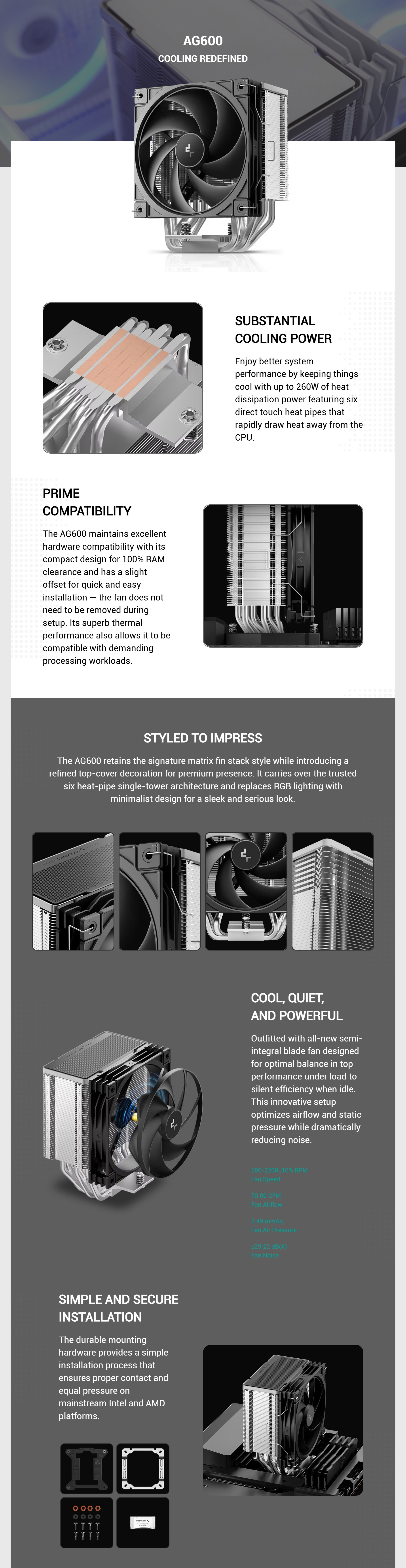 CPU-Cooling-DeepCool-AG600-120mm-Single-Tower-4-Pin-PWM-CPU-Cooler-AG600-1 CPU-Cooling-DeepCool-AG600-120mm-Single-Tower-4-Pin-PWM-CPU-Cooler-AG600-1
