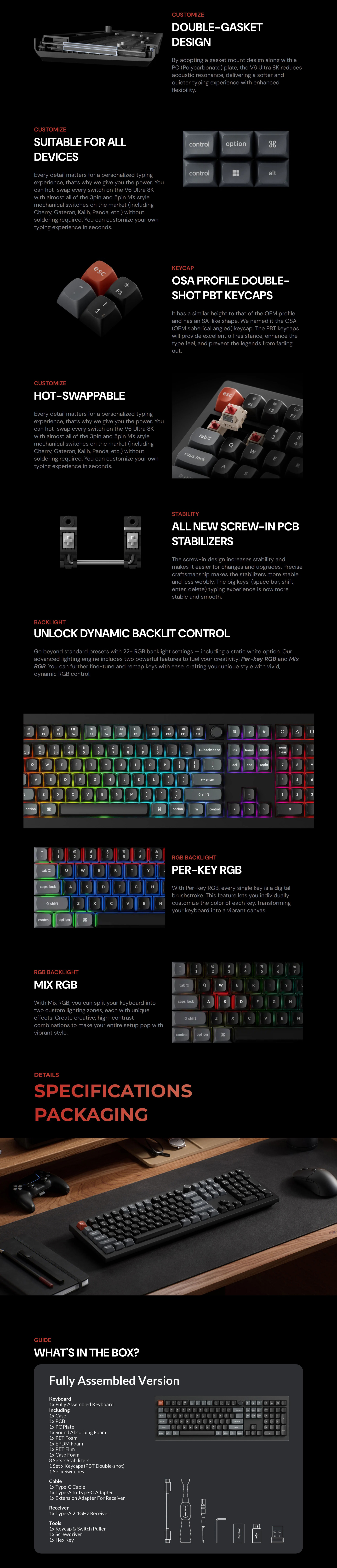 Keyboards-Keychron-V6-Ultra-8K-Wireless-Custom-Mechanical-Silent-Keyboard-Silk-POM-Switch-Silent-Banana-KBKCV6UD9-3 Keyboards-Keychron-V6-Ultra-8K-Wireless-Custom-Mechanical-Silent-Keyboard-Silk-POM-Switch-Silent-Banana-KBKCV6UD9-3