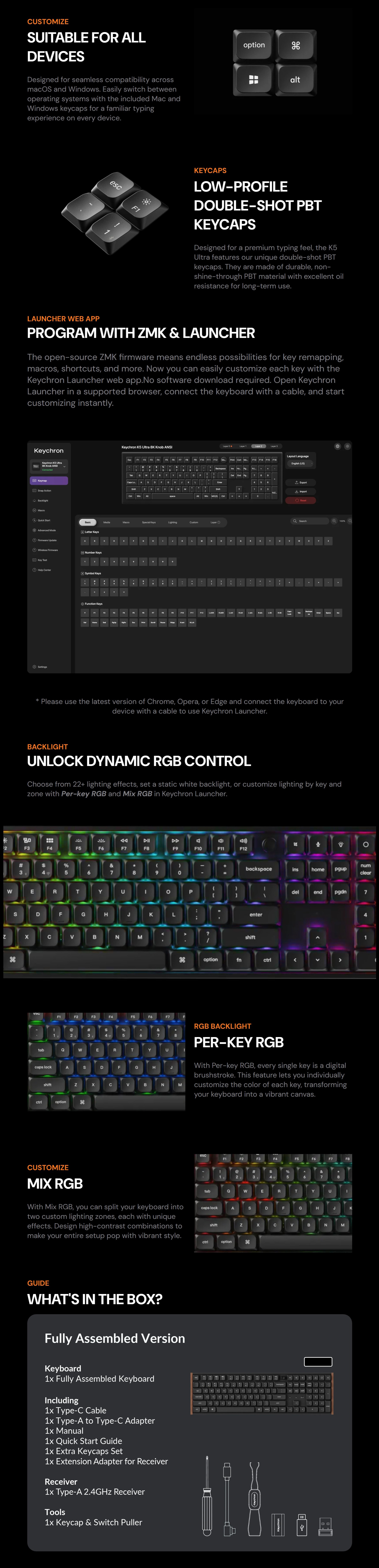 Keyboards-Keychron-K5-Ultra-8K-Wireless-Custom-White-Mechanical-Keyboard-Milk-POM-Brown-Switch-KBKCK5UP3-3 Keyboards-Keychron-K5-Ultra-8K-Wireless-Custom-White-Mechanical-Keyboard-Milk-POM-Brown-Switch-KBKCK5UP3-3