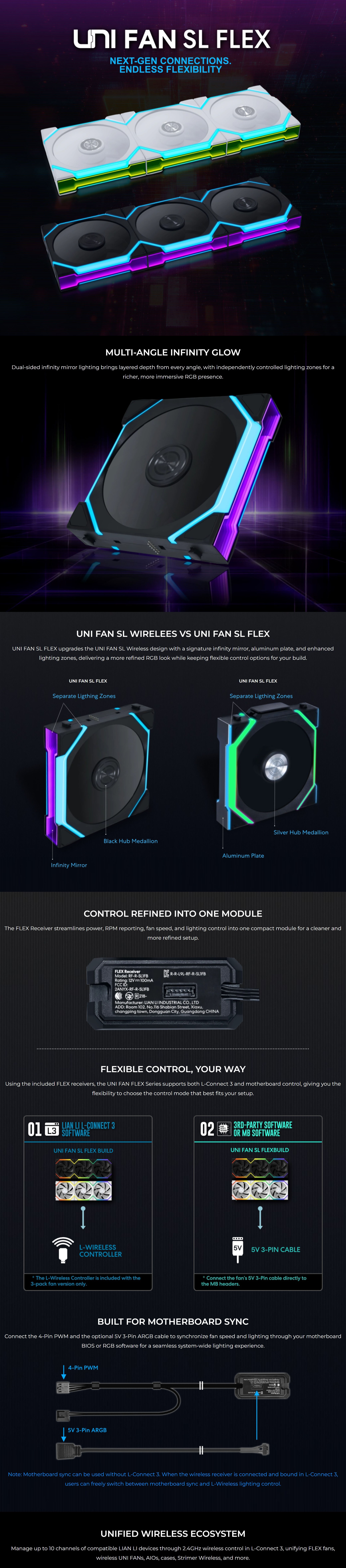 120mm-Case-Fans-Lian-Li-Uni-Fan-CL-Flex-120mm-Reverse-Blade-ARGB-Fan-3-Pack-White-12RSL1F3W-1 120mm-Case-Fans-Lian-Li-Uni-Fan-CL-Flex-120mm-Reverse-Blade-ARGB-Fan-3-Pack-White-12RSL1F3W-1