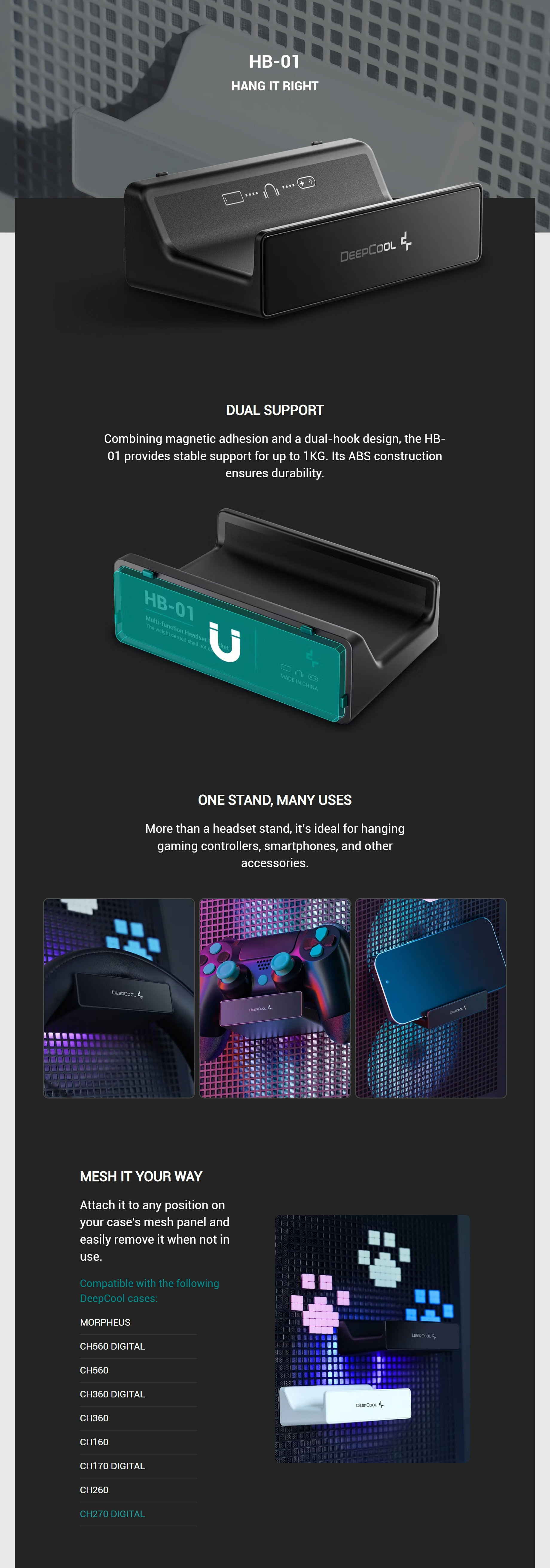 Case-Accessories-Deepcool-HB-01-Multi-Functional-Bracket-R-HB-01-BK-G-1 Case-Accessories-Deepcool-HB-01-Multi-Functional-Bracket-R-HB-01-BK-G-1