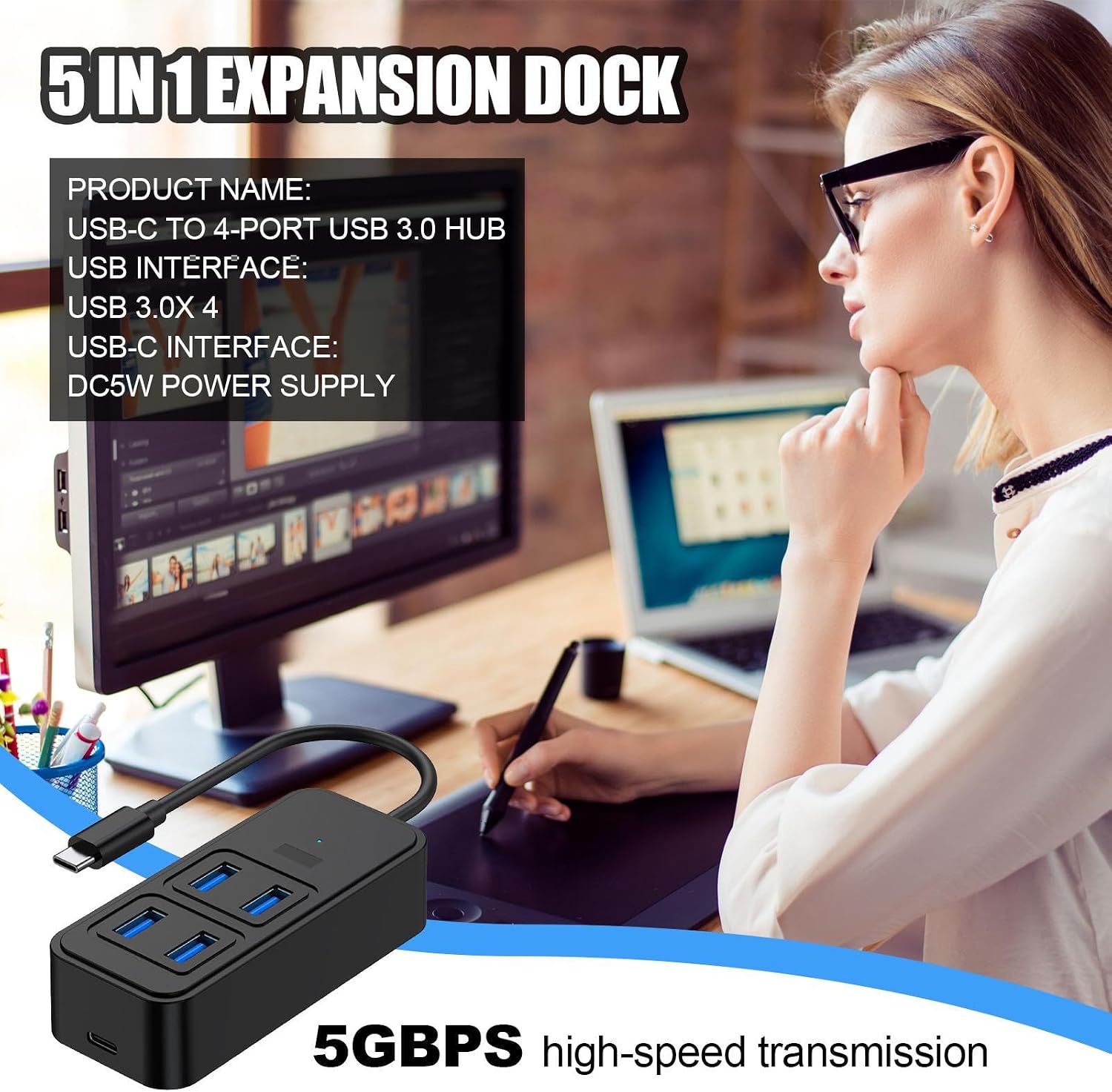 USB-Hubs-USB-C-Hub-5in1-Docking-Station-4-USB-3-0-Port-1-Type-C-DC-5W-Power-Delivery-Hub-USB-A-Adapter-Fast-Data-Transfer-USB-Splitter-for-Macbook-Computer-Etc-17 USB-Hubs-USB-C-Hub-5in1-Docking-Station-4-USB-3-0-Port-1-Type-C-DC-5W-Power-Delivery-Hub-USB-A-Adapter-Fast-Data-Transfer-USB-Splitter-for-Macbook-Computer-Etc-17
