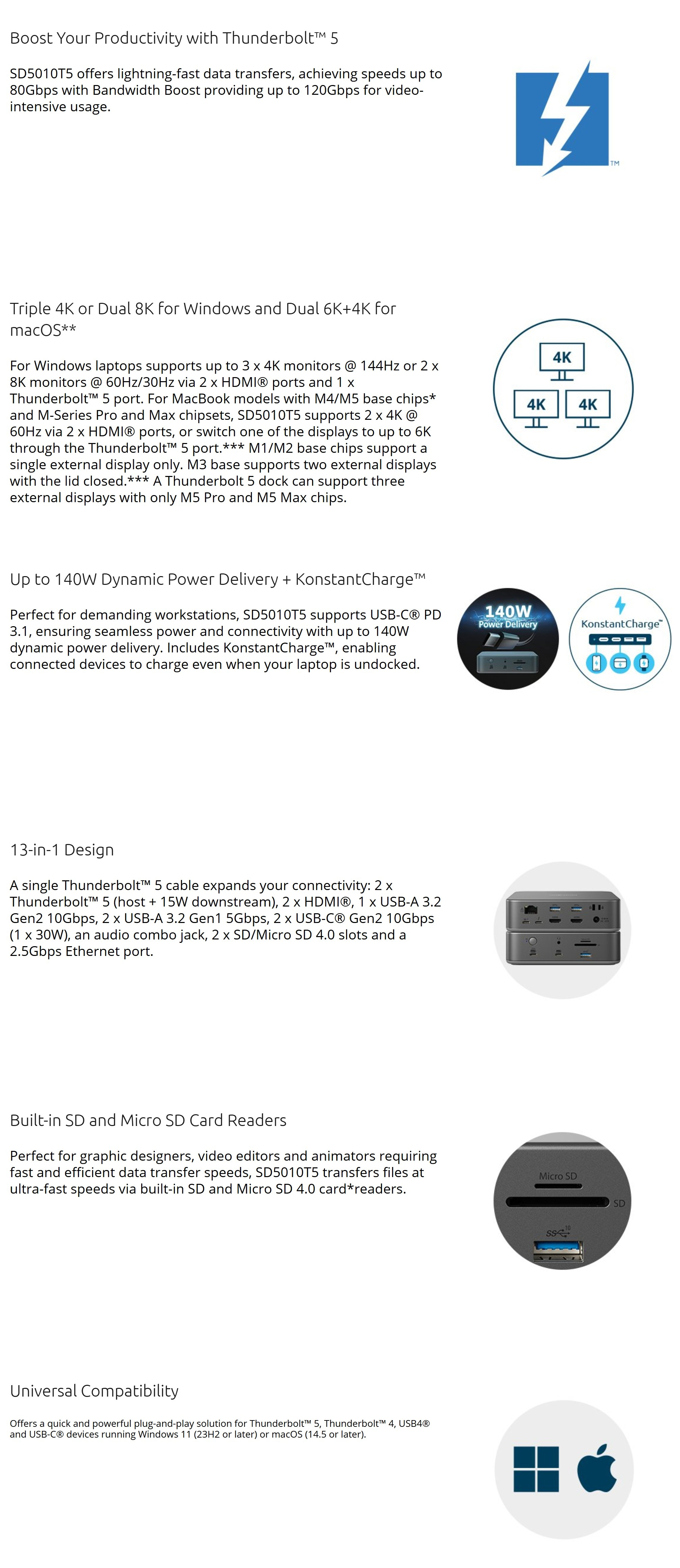 Enclosures-Docking-Kensington-EQ-Thunderbolt-5-Triple-4K-Docking-Station-K35231AP-6 Enclosures-Docking-Kensington-EQ-Thunderbolt-5-Triple-4K-Docking-Station-K35231AP-6